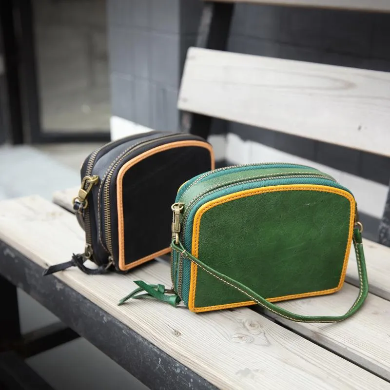 Handmade Women's Leather Shoulder Clutch Purse Handbag Crossbody Bag Clutch Purse