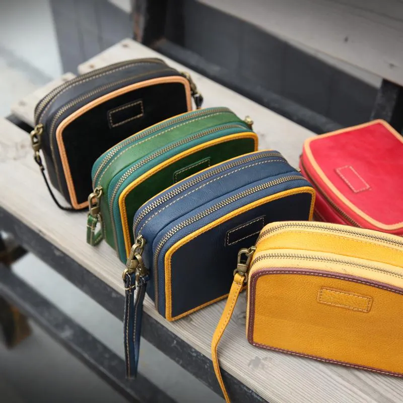 Handmade Women's Leather Shoulder Clutch Purse Handbag Crossbody Bag Clutch Purse