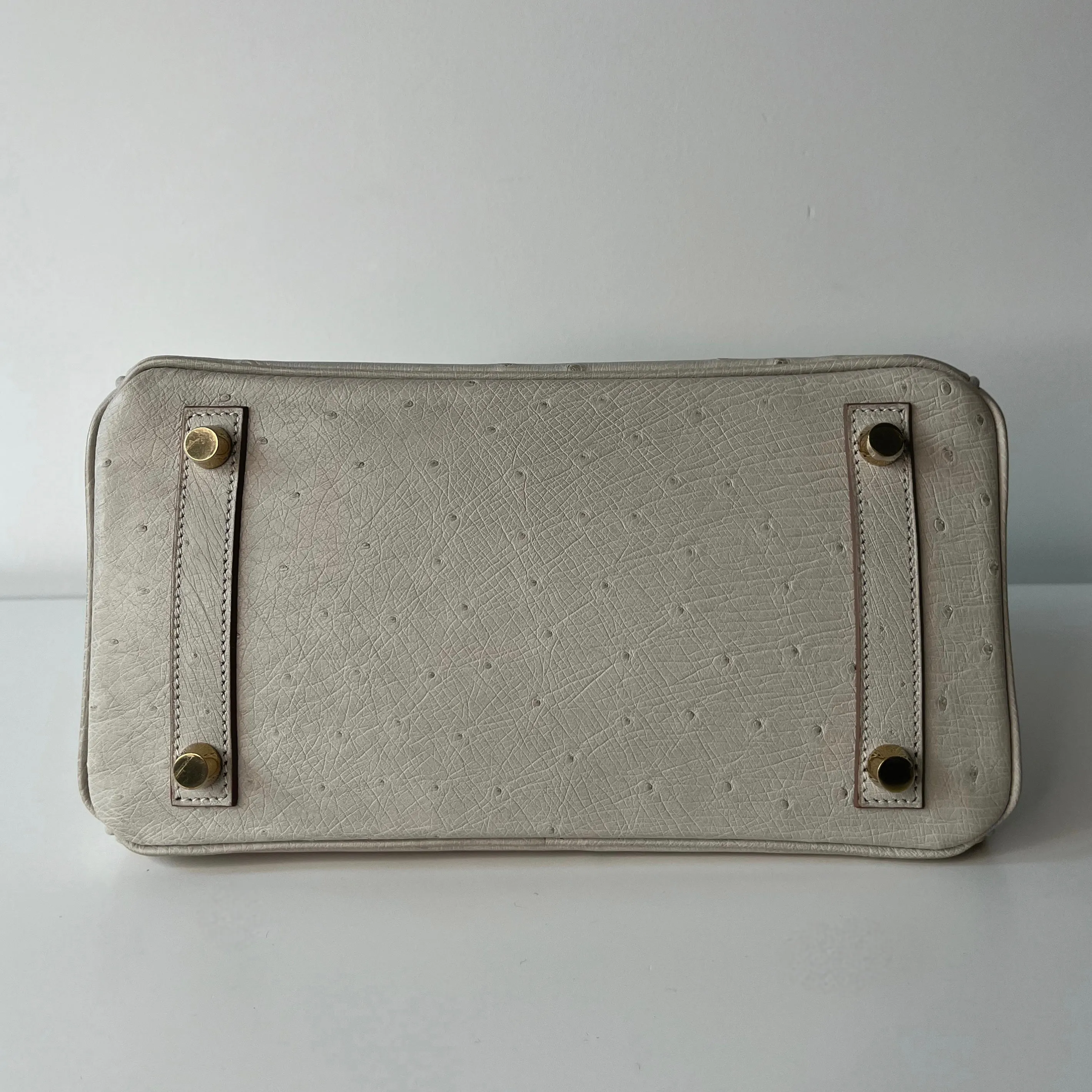 Hermes Birkin 25 Gris Perle Ostrich Gold Hardware