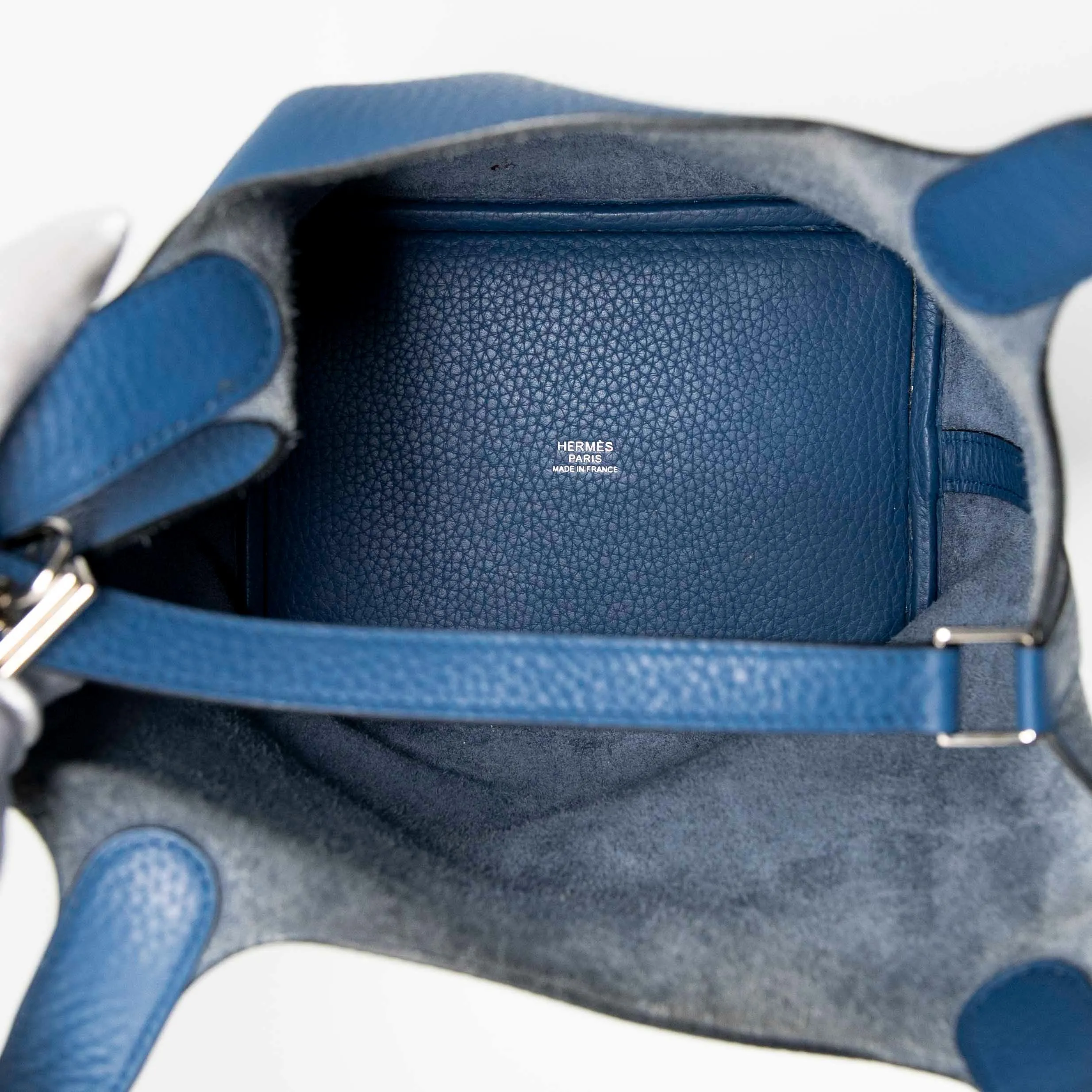 Hermes Bleu Agate Clemence Picotin 18