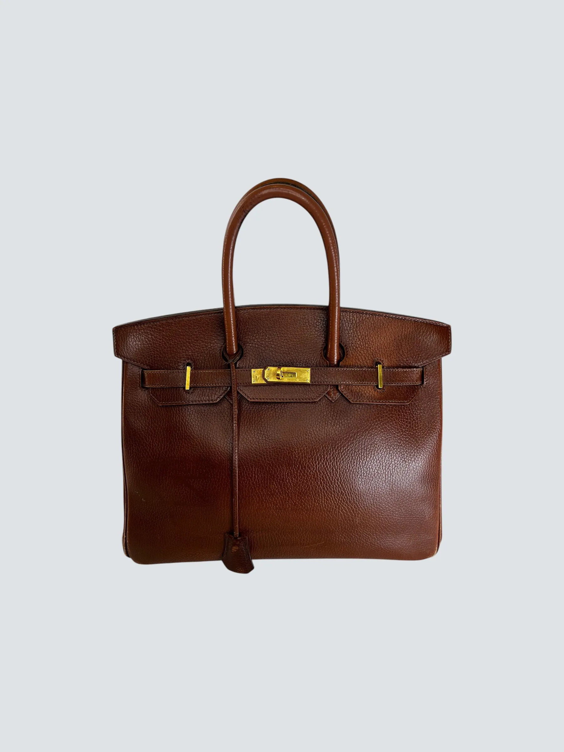 Hermes Gold Birkin 35 Ardennes Leather Handbag