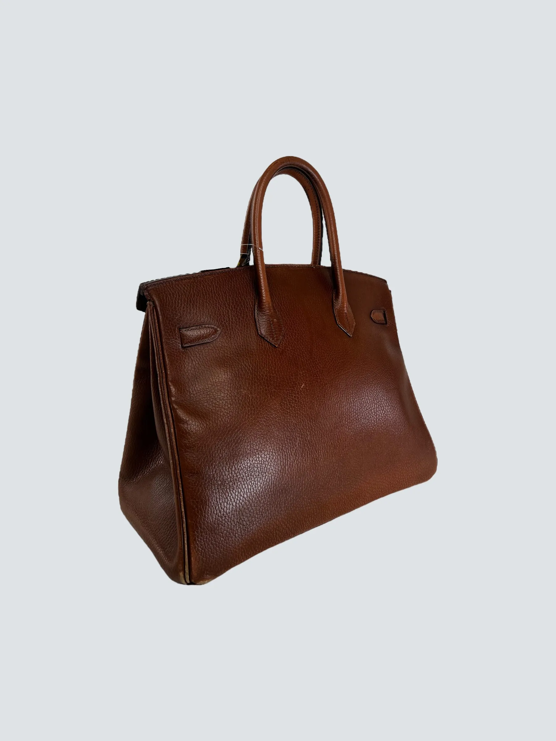Hermes Gold Birkin 35 Ardennes Leather Handbag