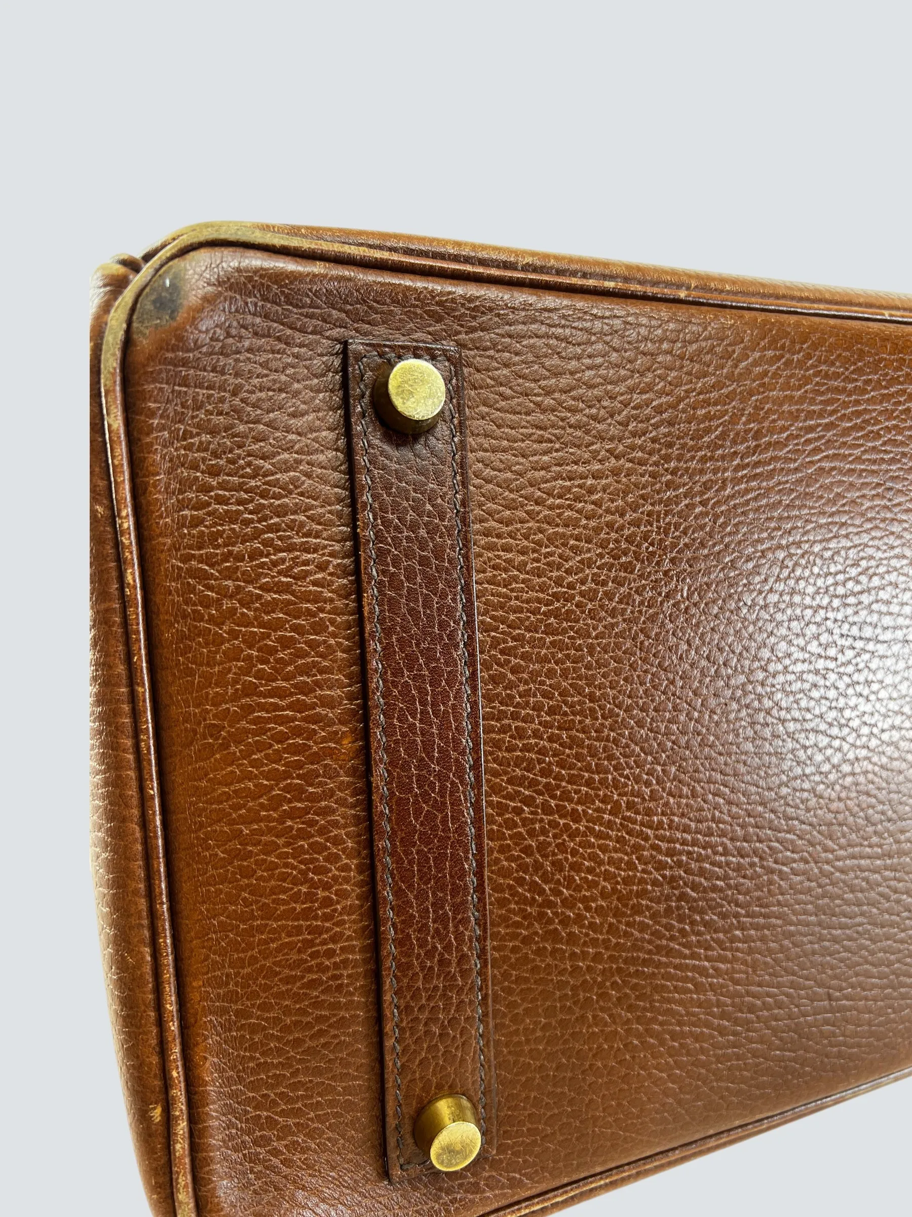 Hermes Gold Birkin 35 Ardennes Leather Handbag