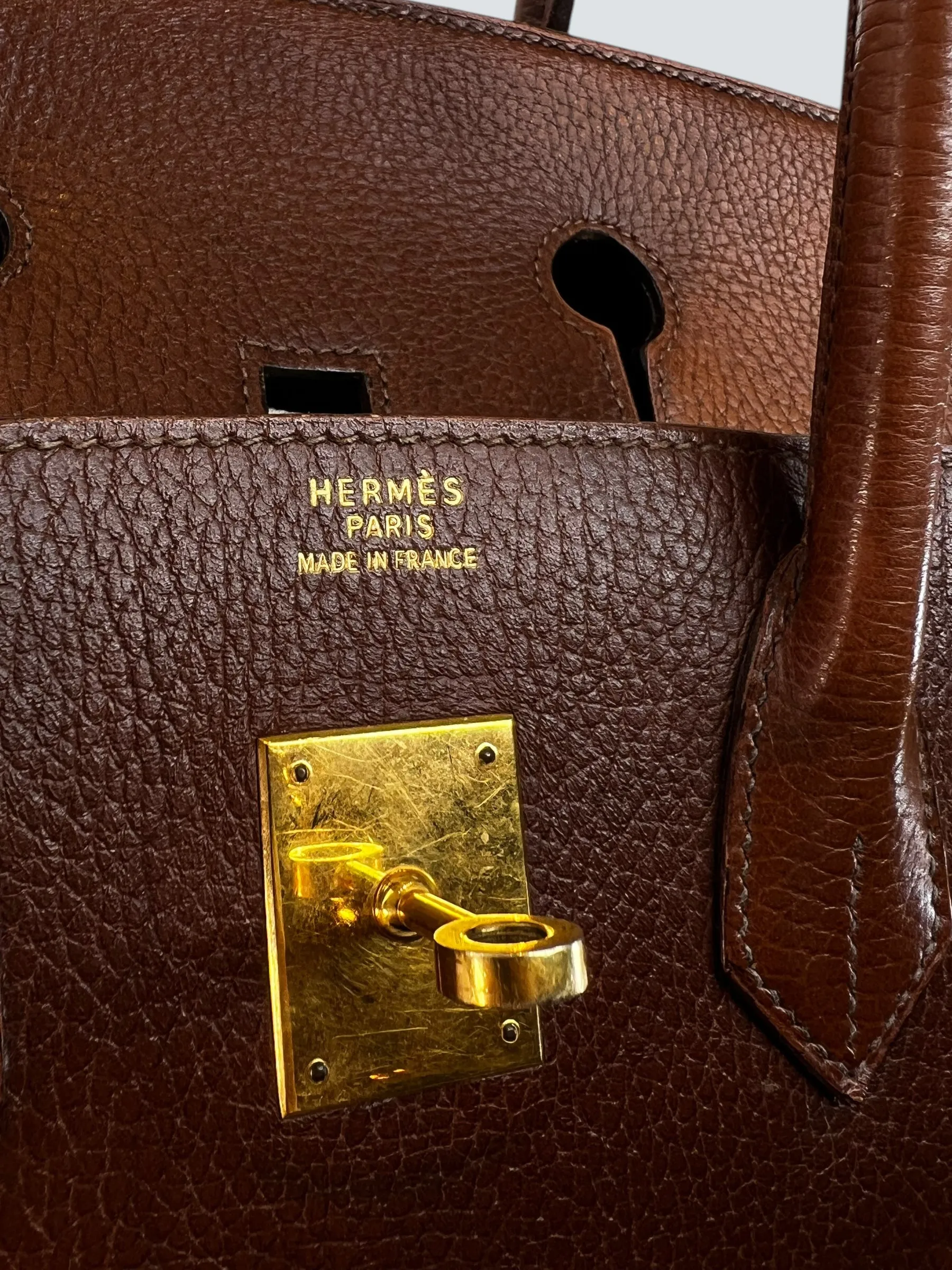 Hermes Gold Birkin 35 Ardennes Leather Handbag