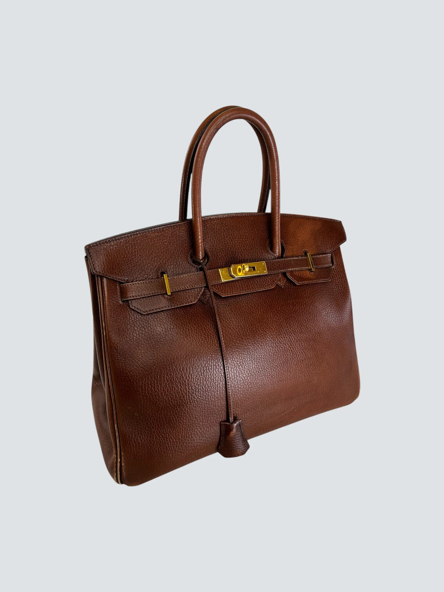 Hermes Gold Birkin 35 Ardennes Leather Handbag