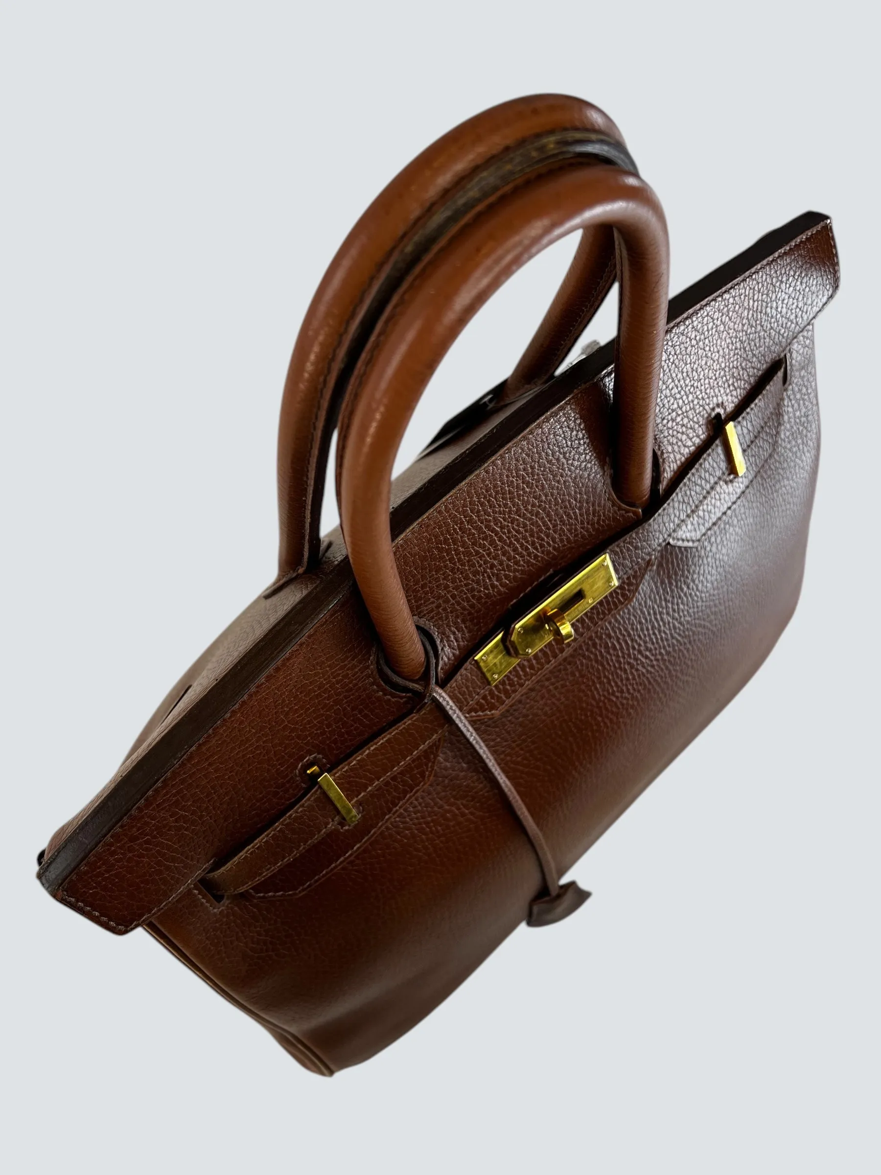 Hermes Gold Birkin 35 Ardennes Leather Handbag