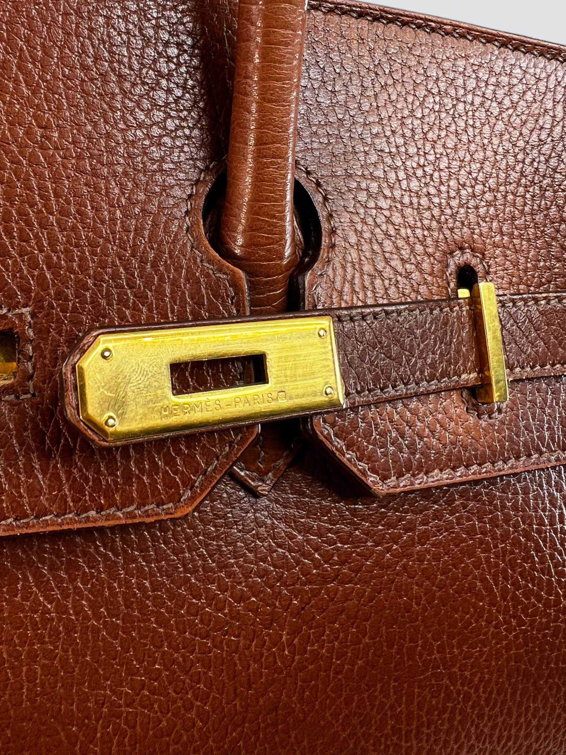 Hermes Gold Birkin 35 Ardennes Leather Handbag