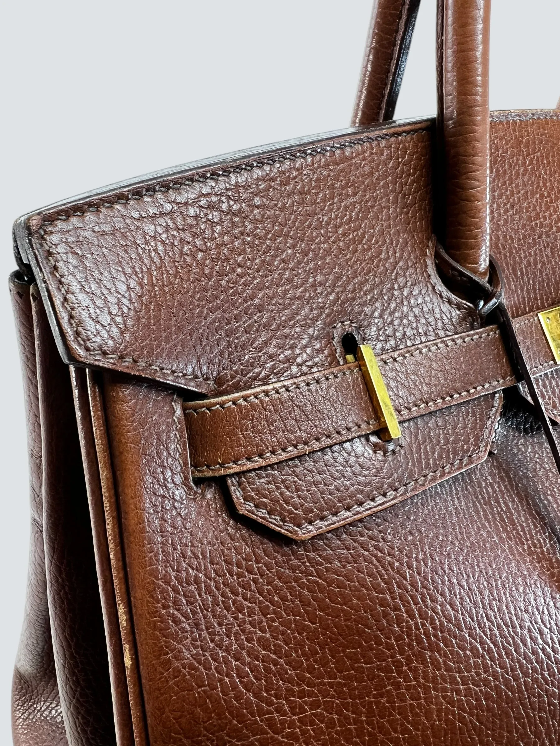 Hermes Gold Birkin 35 Ardennes Leather Handbag