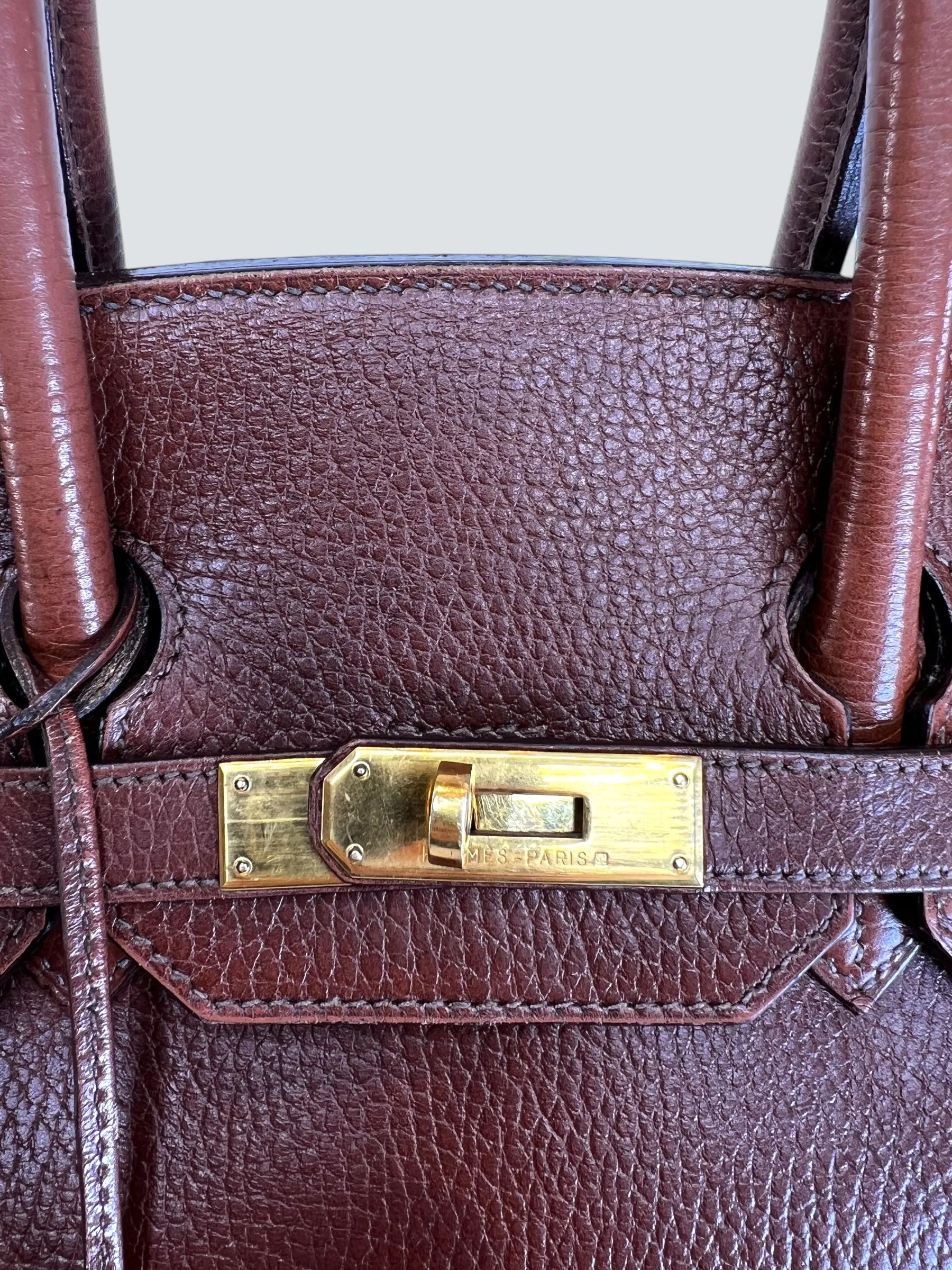 Hermes Gold Birkin 35 Ardennes Leather Handbag