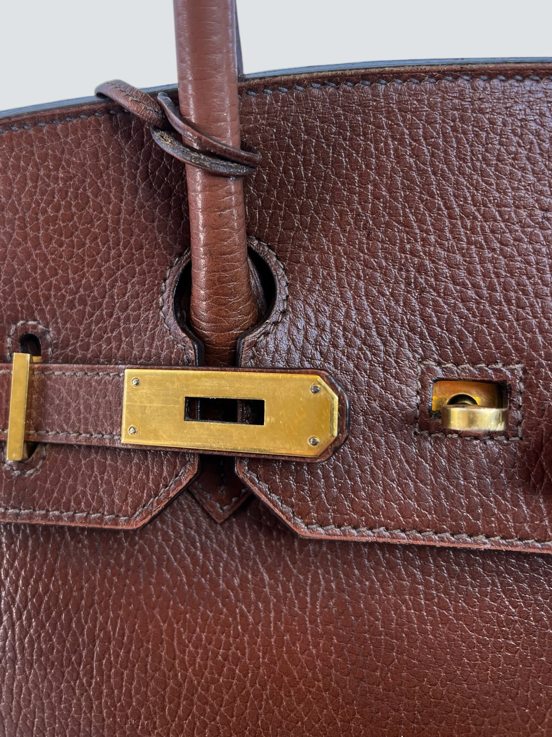 Hermes Gold Birkin 35 Ardennes Leather Handbag