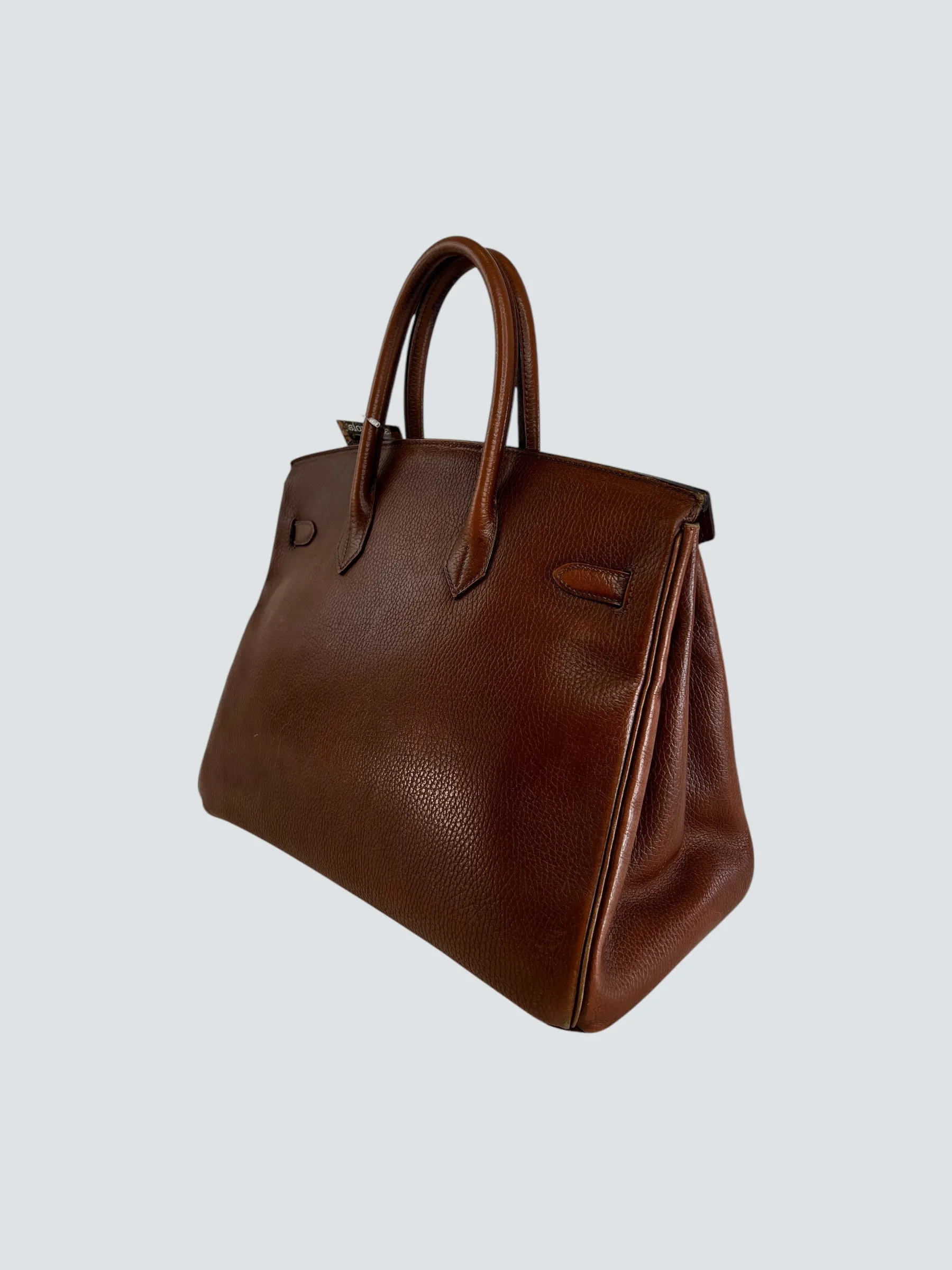Hermes Gold Birkin 35 Ardennes Leather Handbag