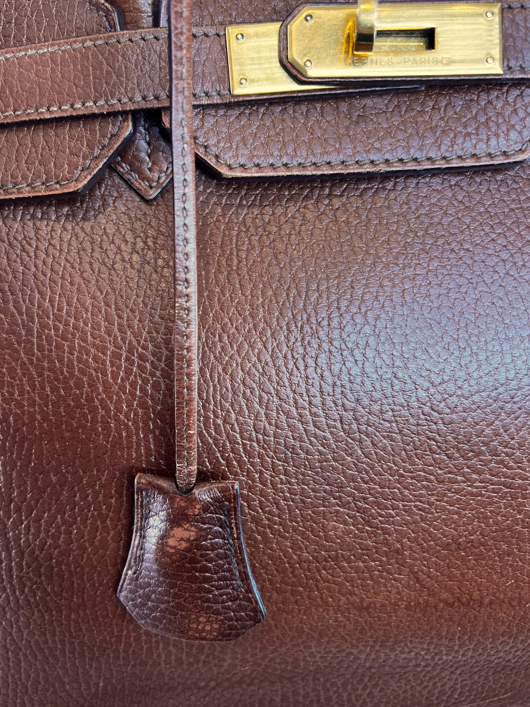 Hermes Gold Birkin 35 Ardennes Leather Handbag