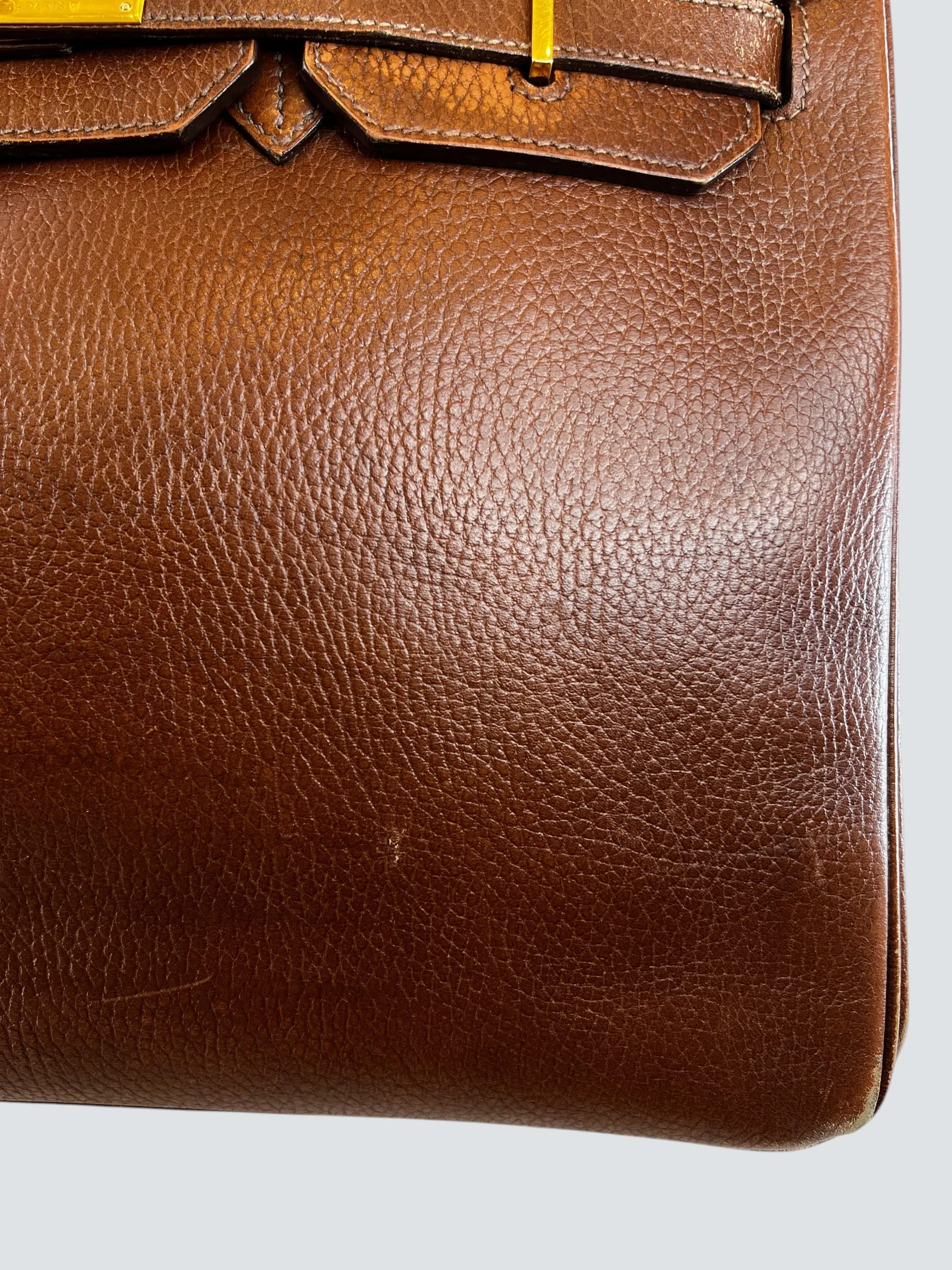 Hermes Gold Birkin 35 Ardennes Leather Handbag