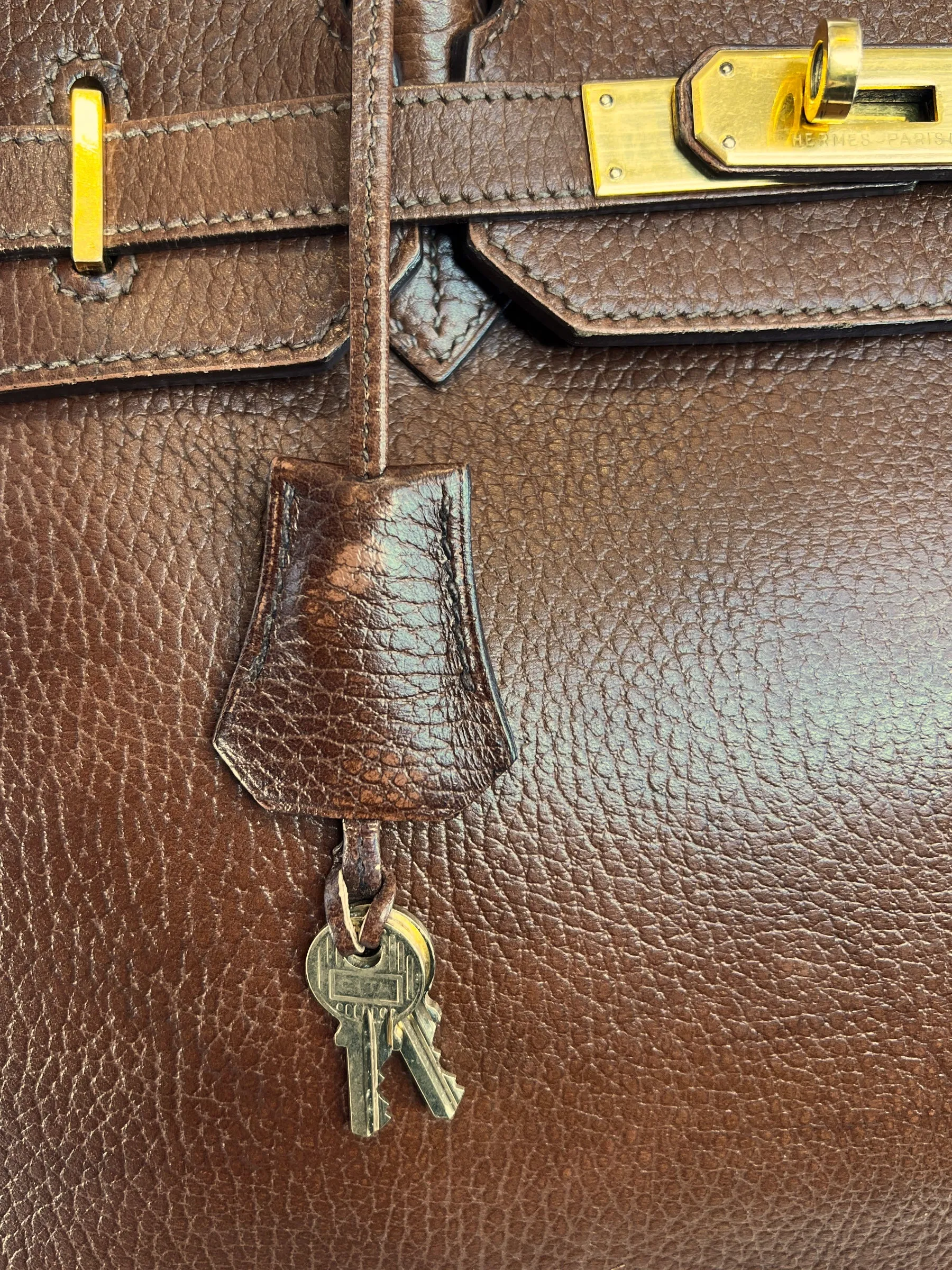 Hermes Gold Birkin 35 Ardennes Leather Handbag