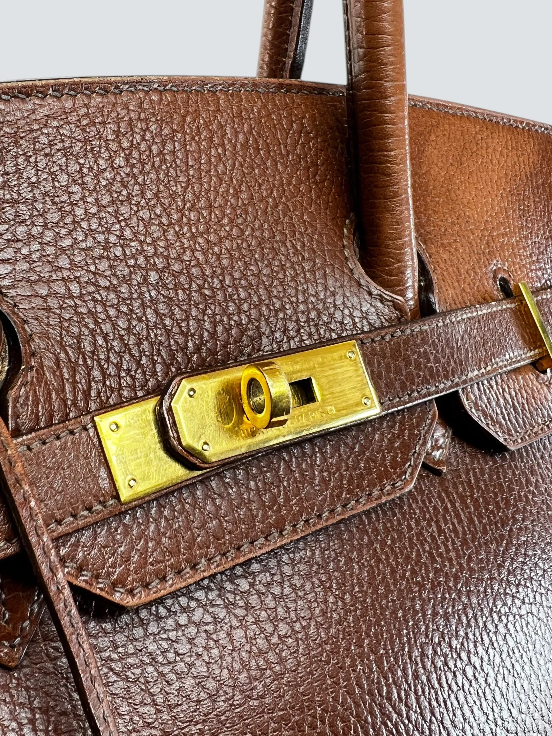 Hermes Gold Birkin 35 Ardennes Leather Handbag