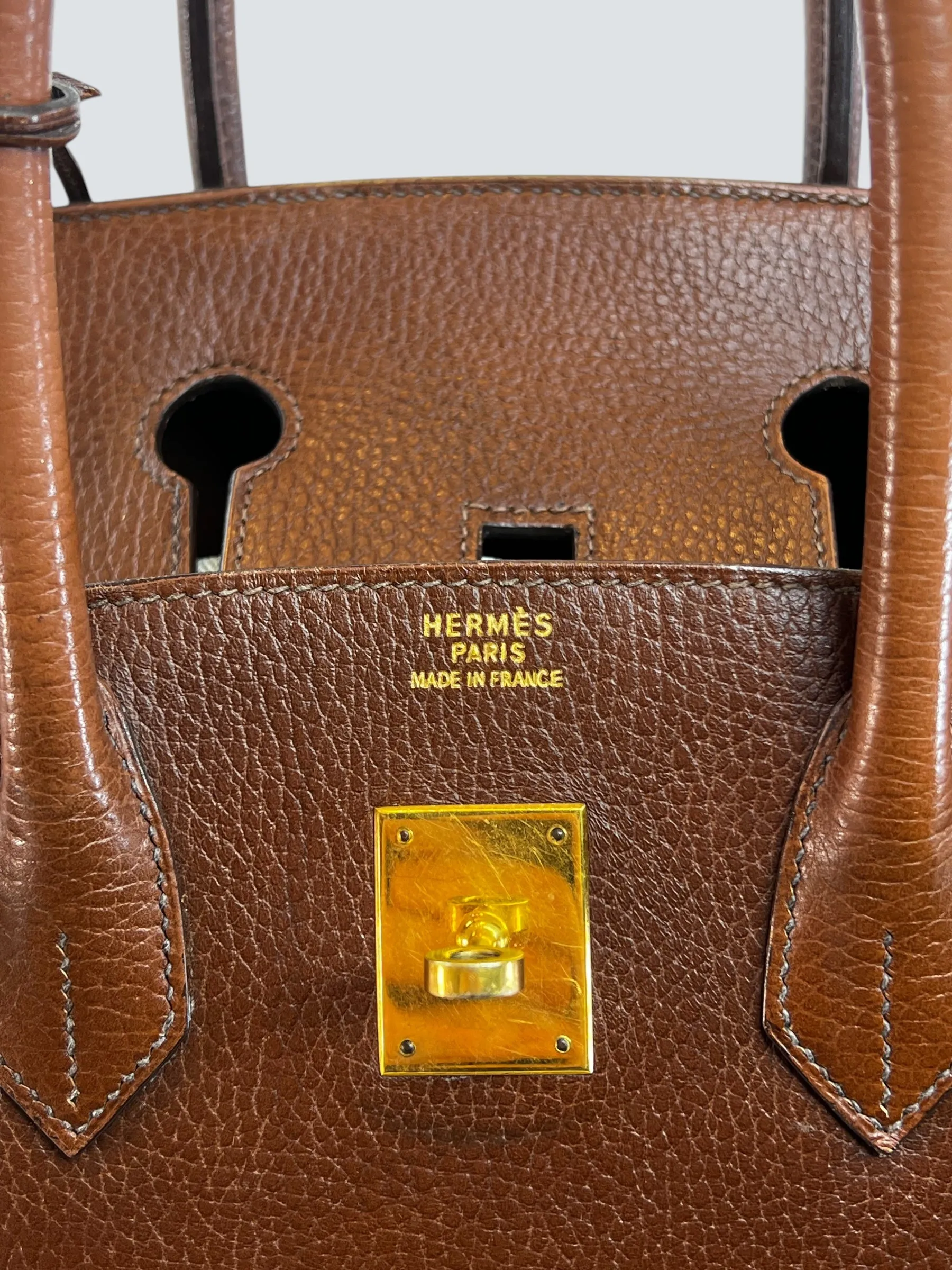 Hermes Gold Birkin 35 Ardennes Leather Handbag
