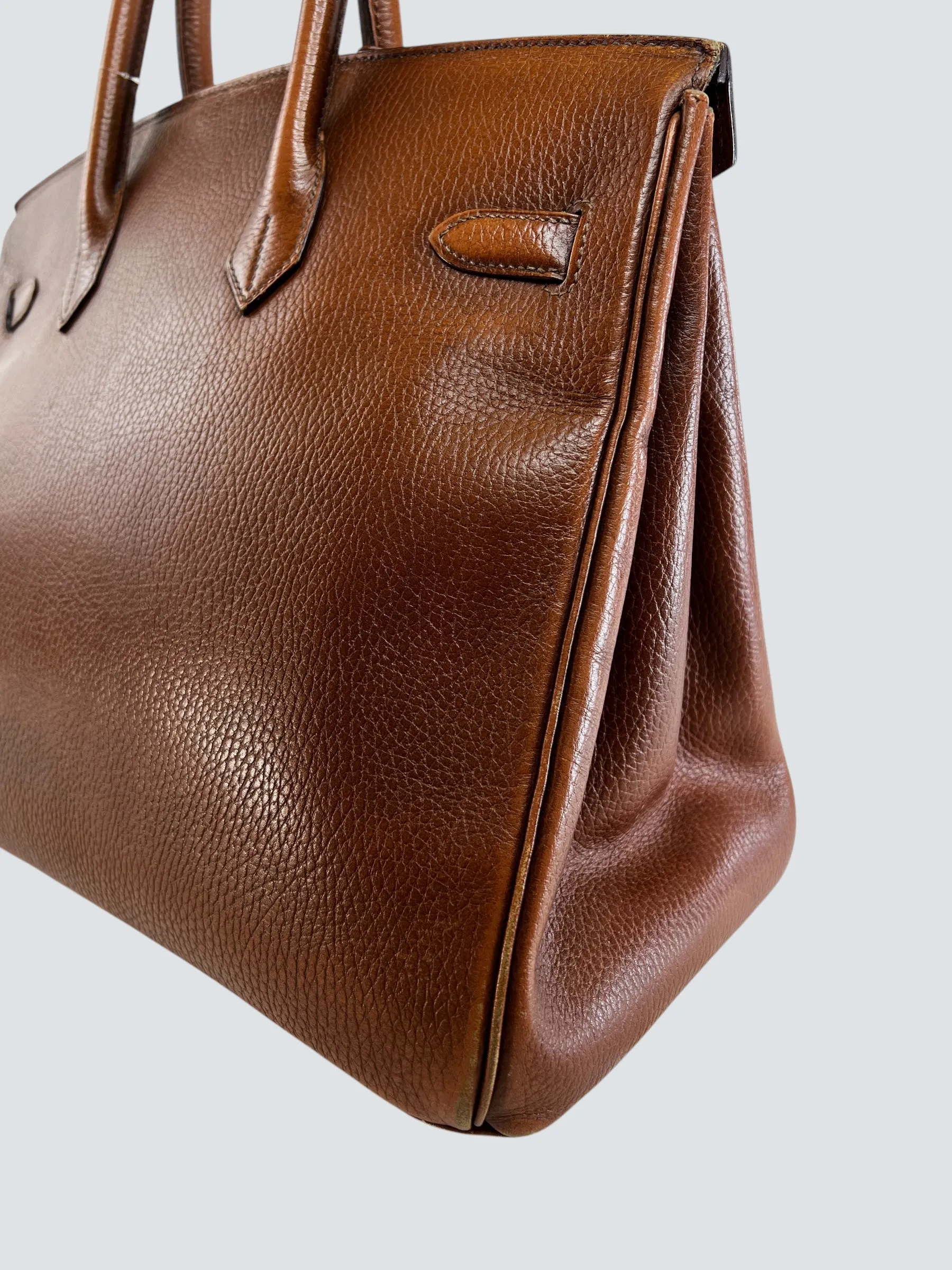Hermes Gold Birkin 35 Ardennes Leather Handbag
