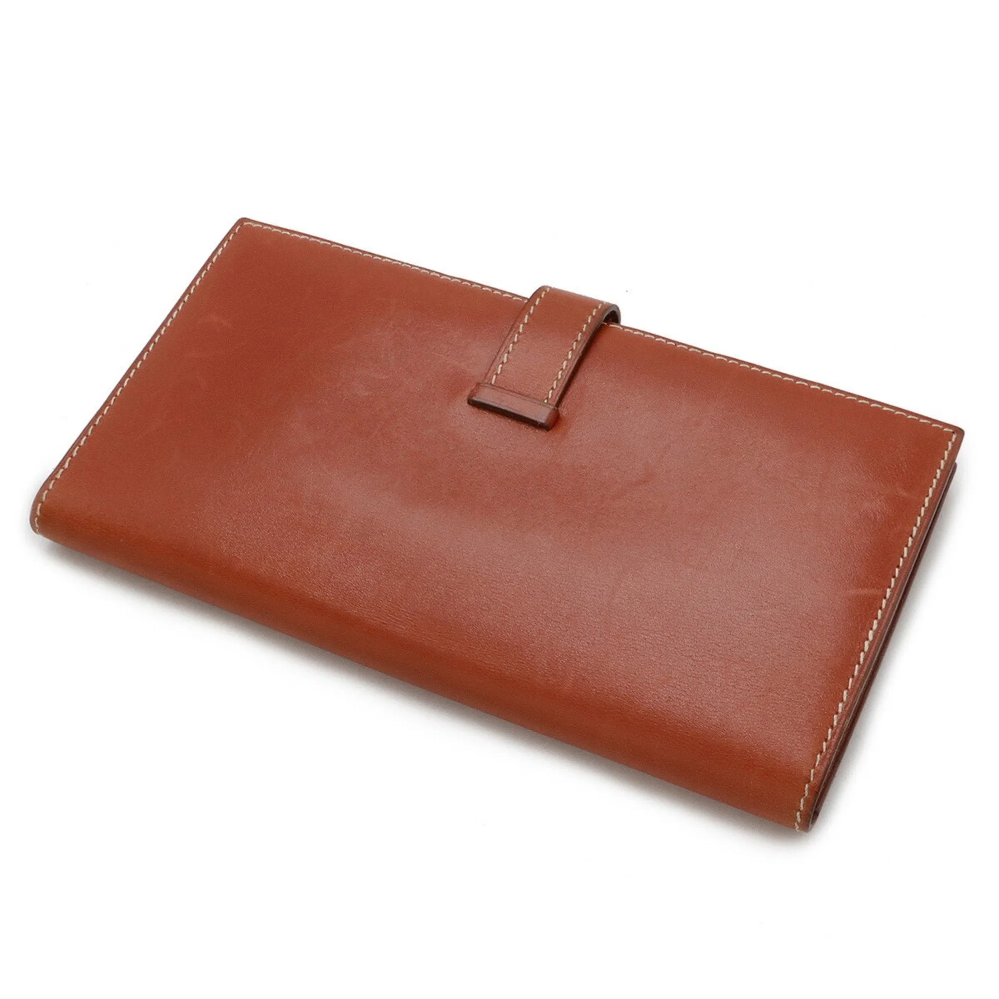 Hermes Leather Long Wallet (Bi-Fold) (Pre-Owned)