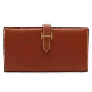 Hermes Leather Long Wallet (Bi-Fold) (Pre-Owned)