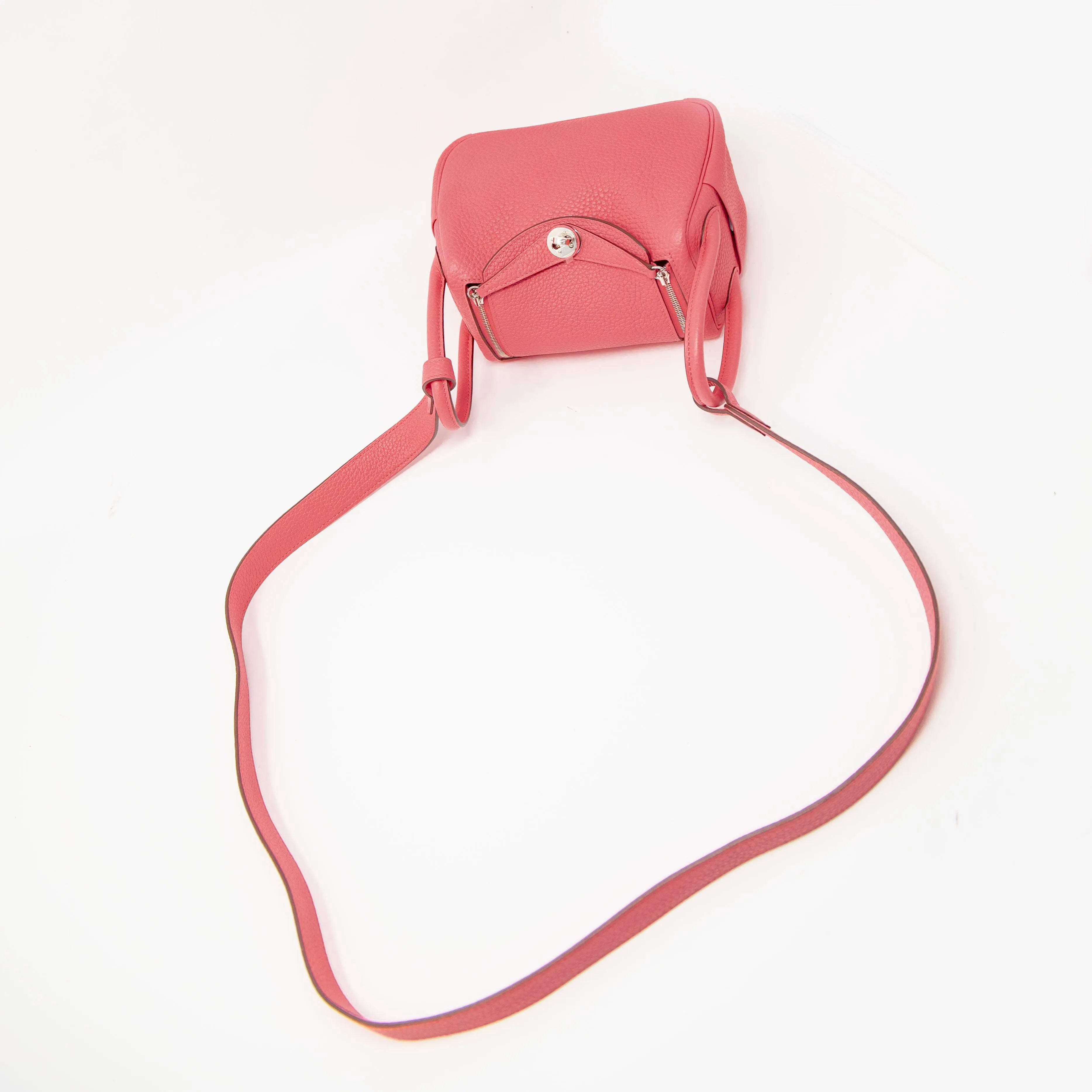 Hermes Rose Azalee Clemence Mini Lindy