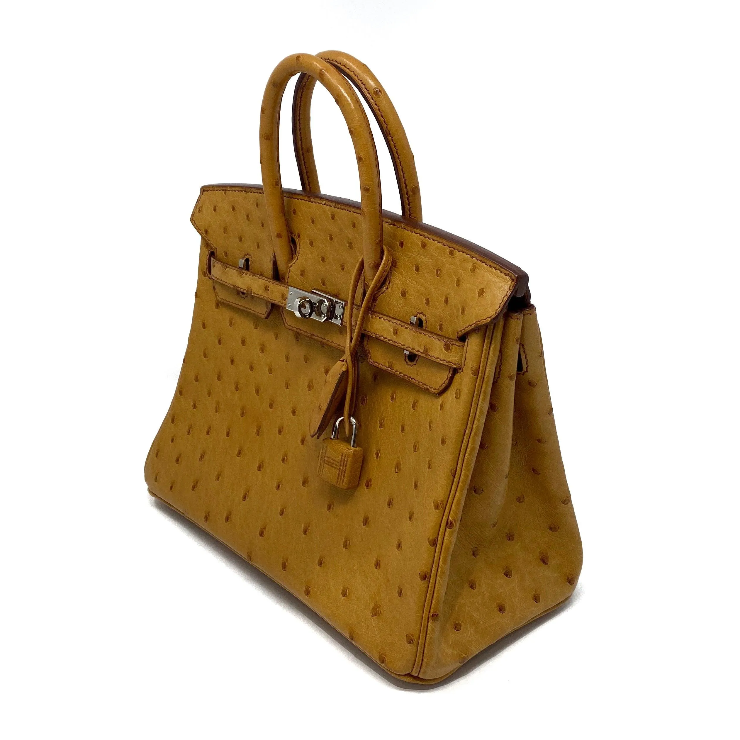 Hermes Saffron Ostrich Birkin 25