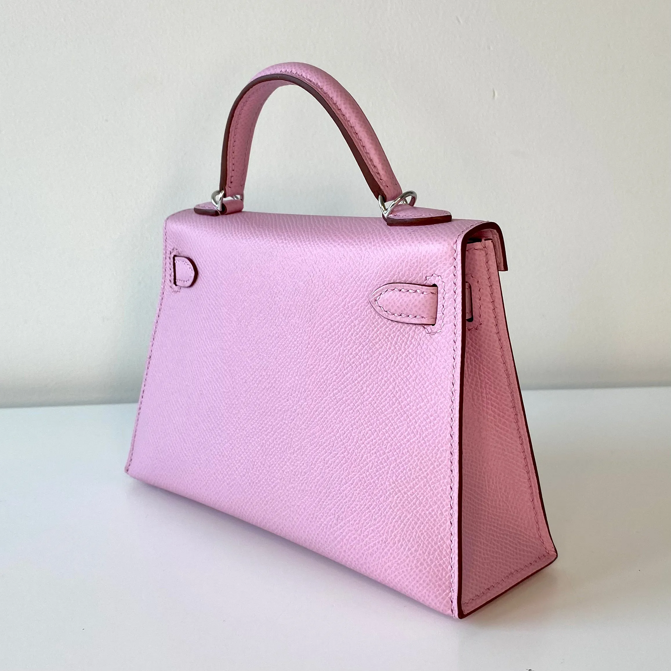 Herm??s Kelly 20 Mauve Sylvester Epsom Palladium Hardware