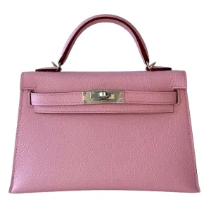 Herm??s Kelly 20 Mauve Sylvester Epsom Palladium Hardware