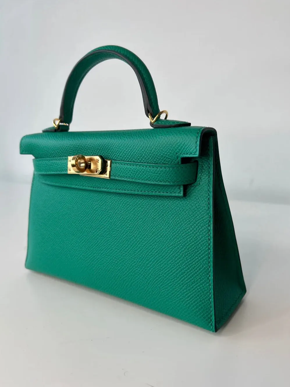 Herm??s Kelly 20 Vert Jade Epsom Gold Hardware