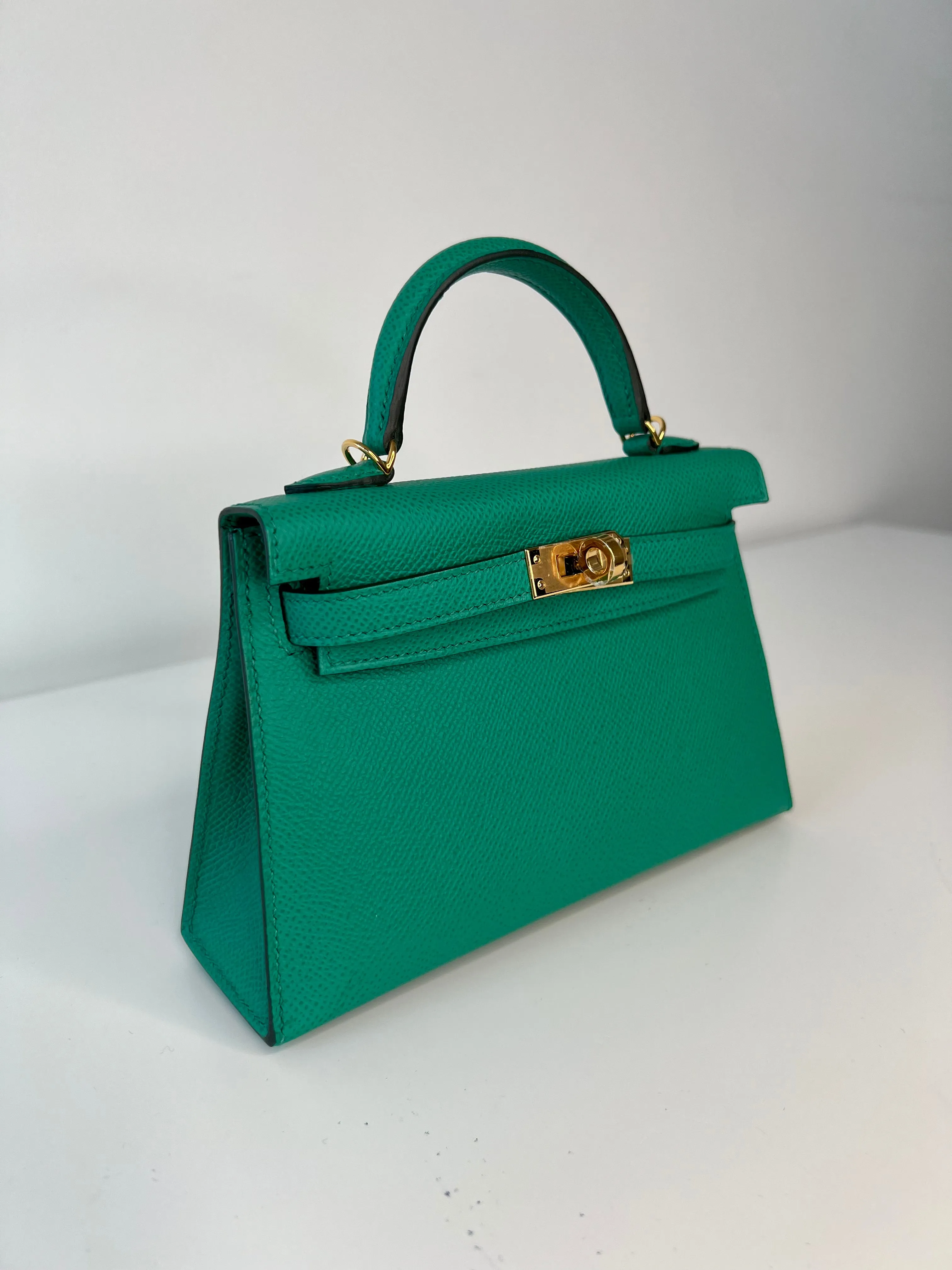 Herm??s Kelly 20 Vert Jade Epsom Gold Hardware