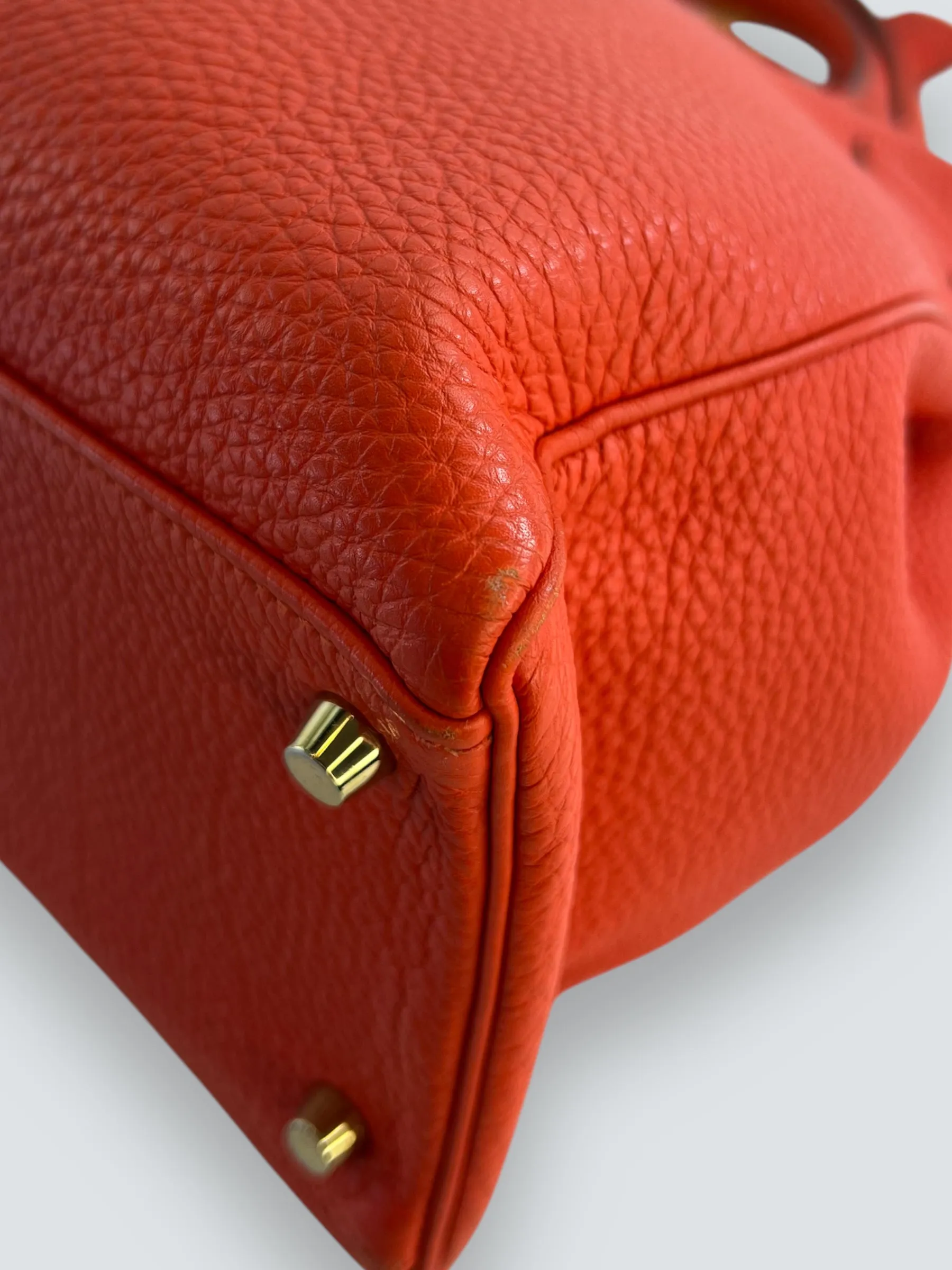 Herm??s Orange Red "Capucine" Togo Leather Kelly 35