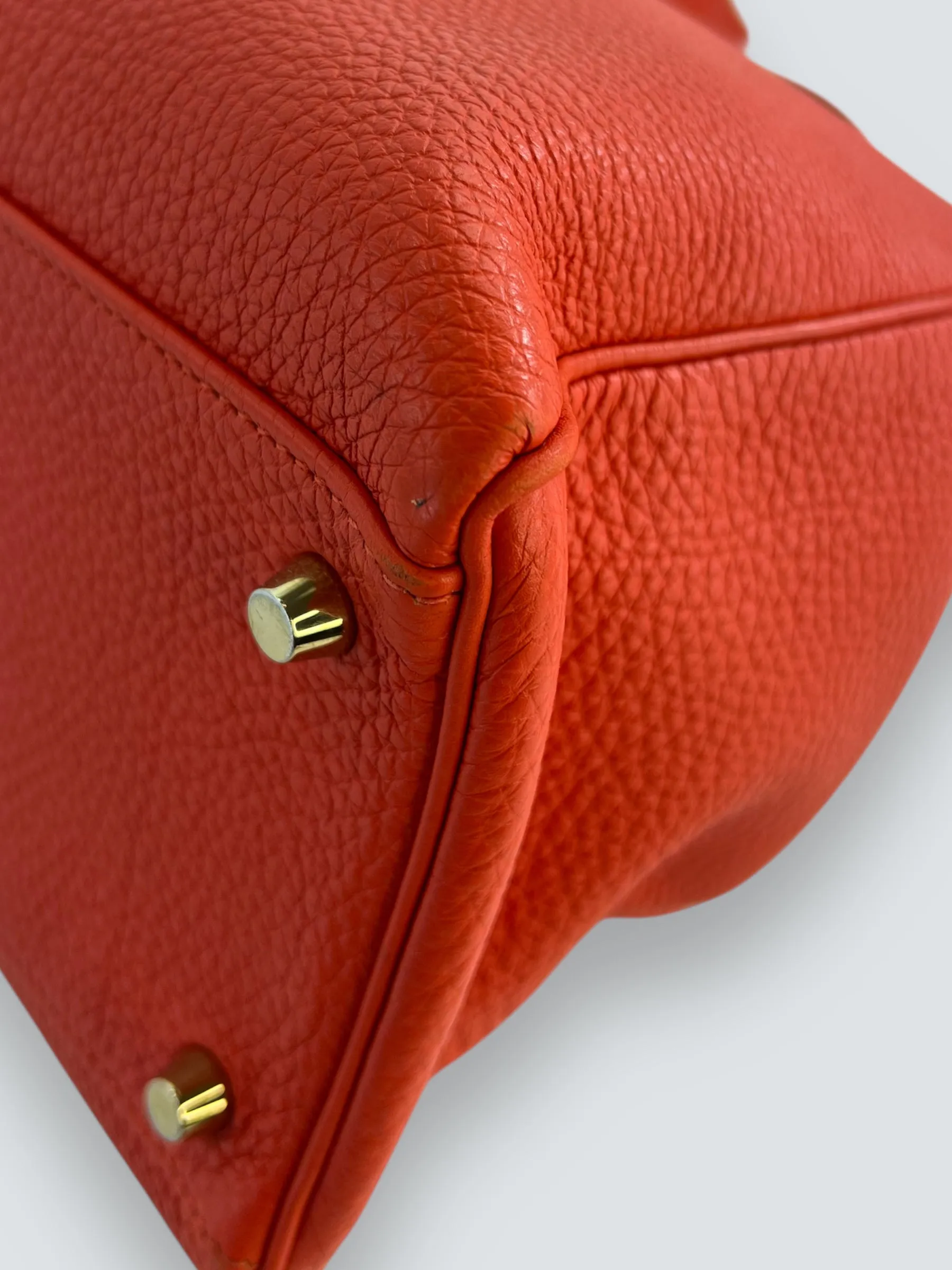 Herm??s Orange Red "Capucine" Togo Leather Kelly 35