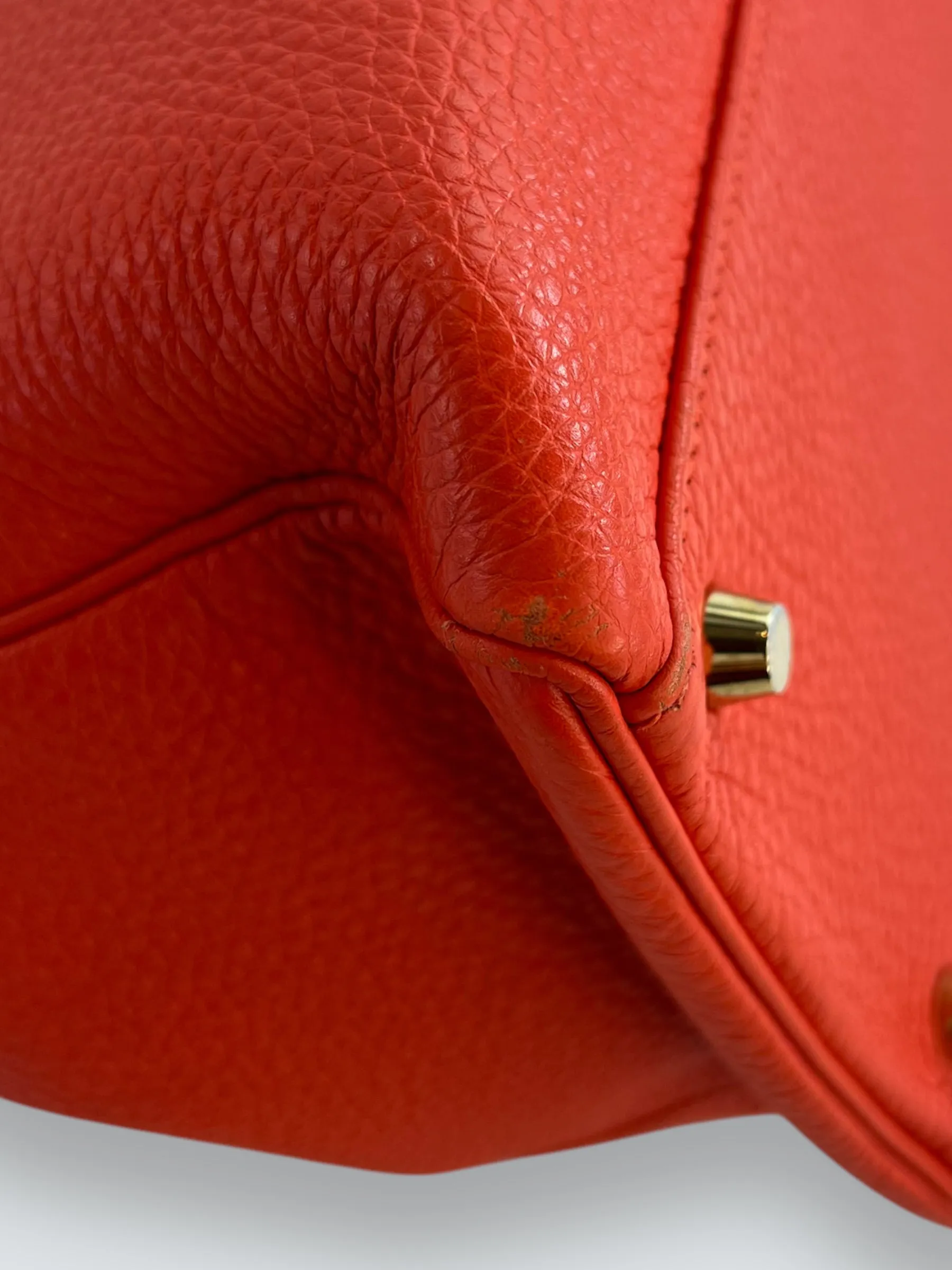 Herm??s Orange Red "Capucine" Togo Leather Kelly 35