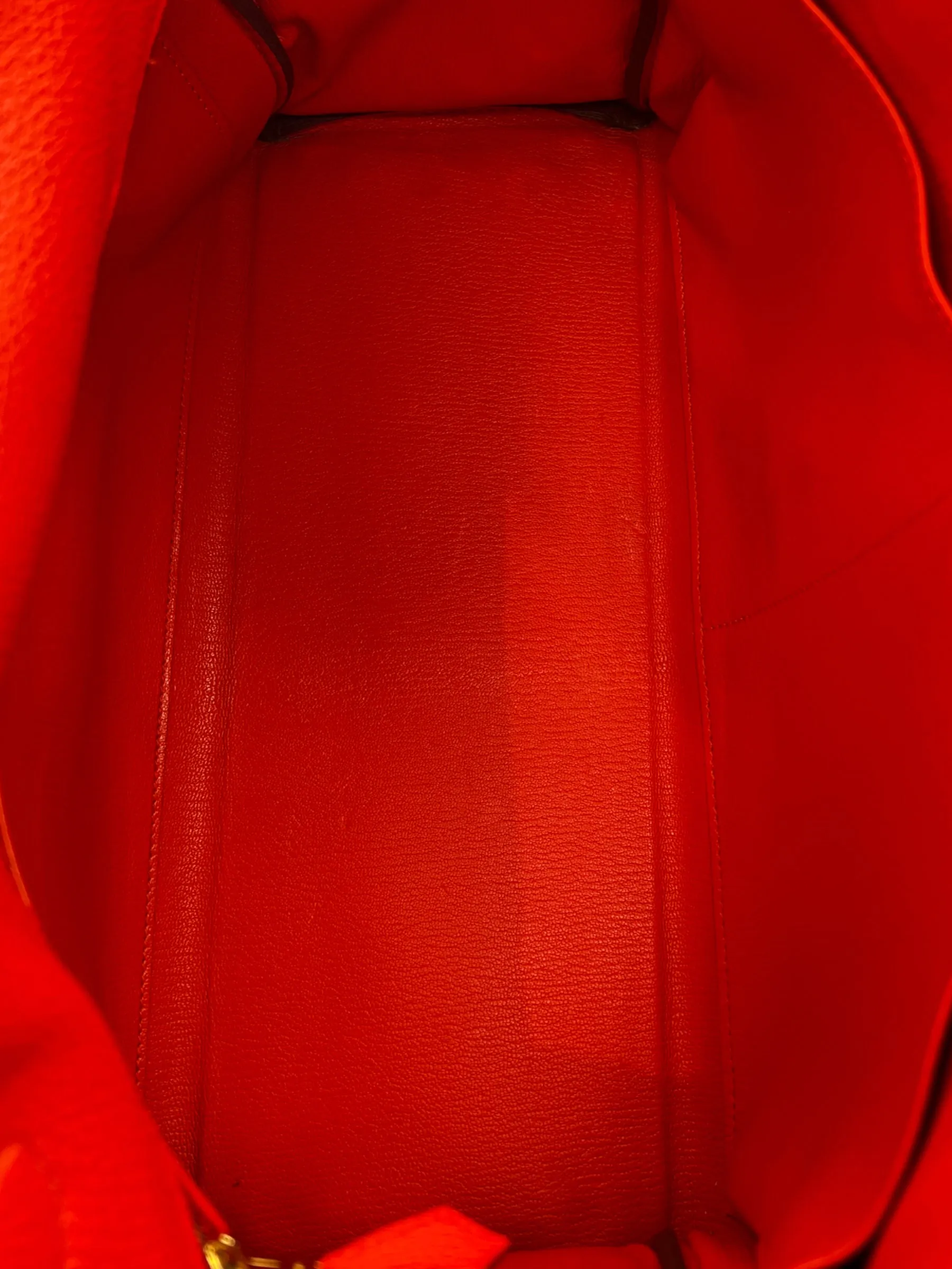 Herm??s Orange Red "Capucine" Togo Leather Kelly 35