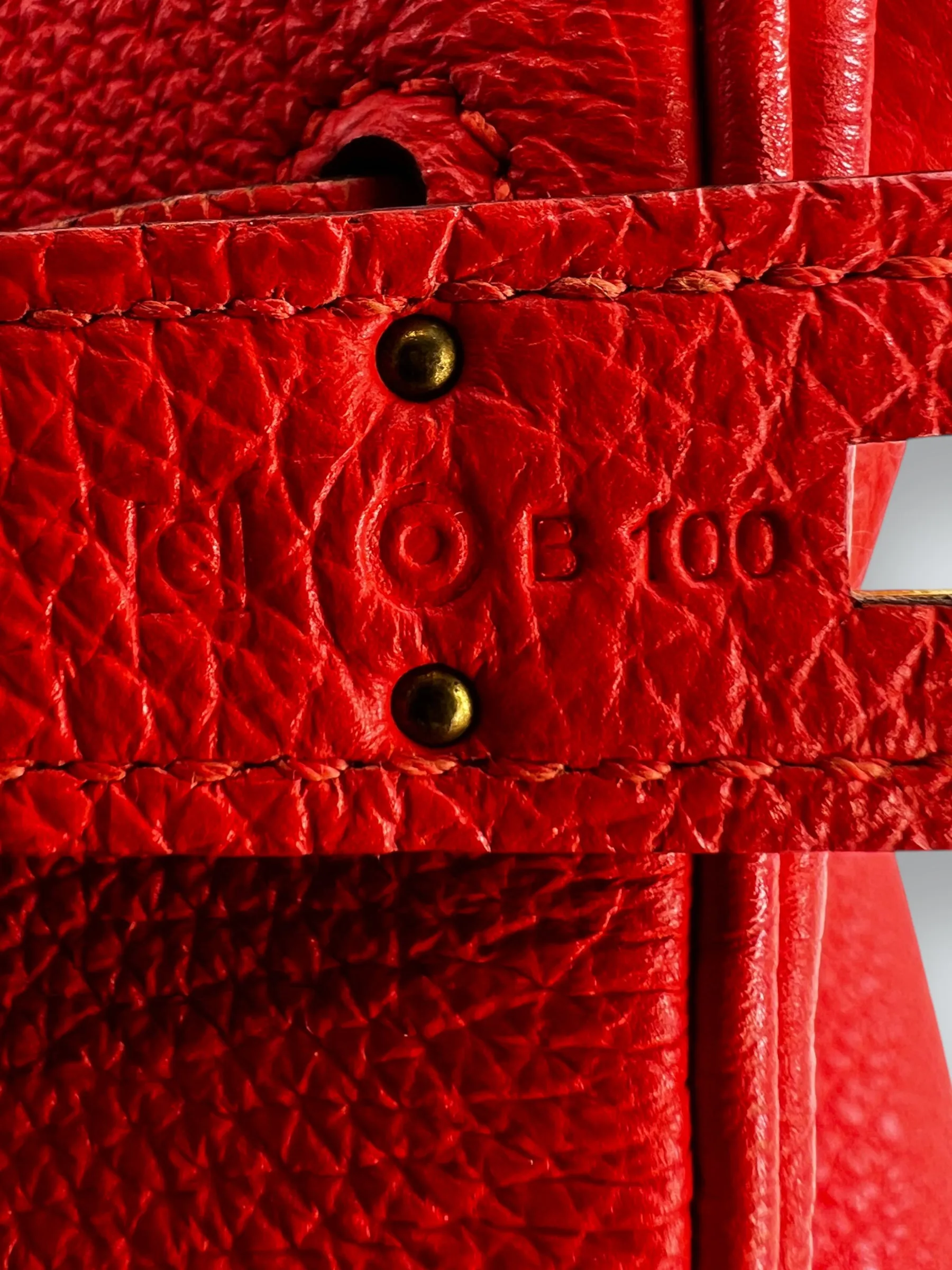 Herm??s Orange Red "Capucine" Togo Leather Kelly 35
