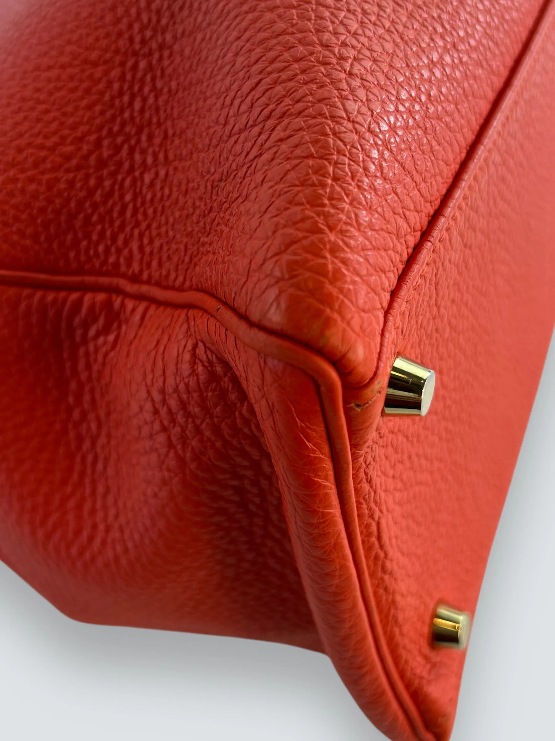 Herm??s Orange Red "Capucine" Togo Leather Kelly 35