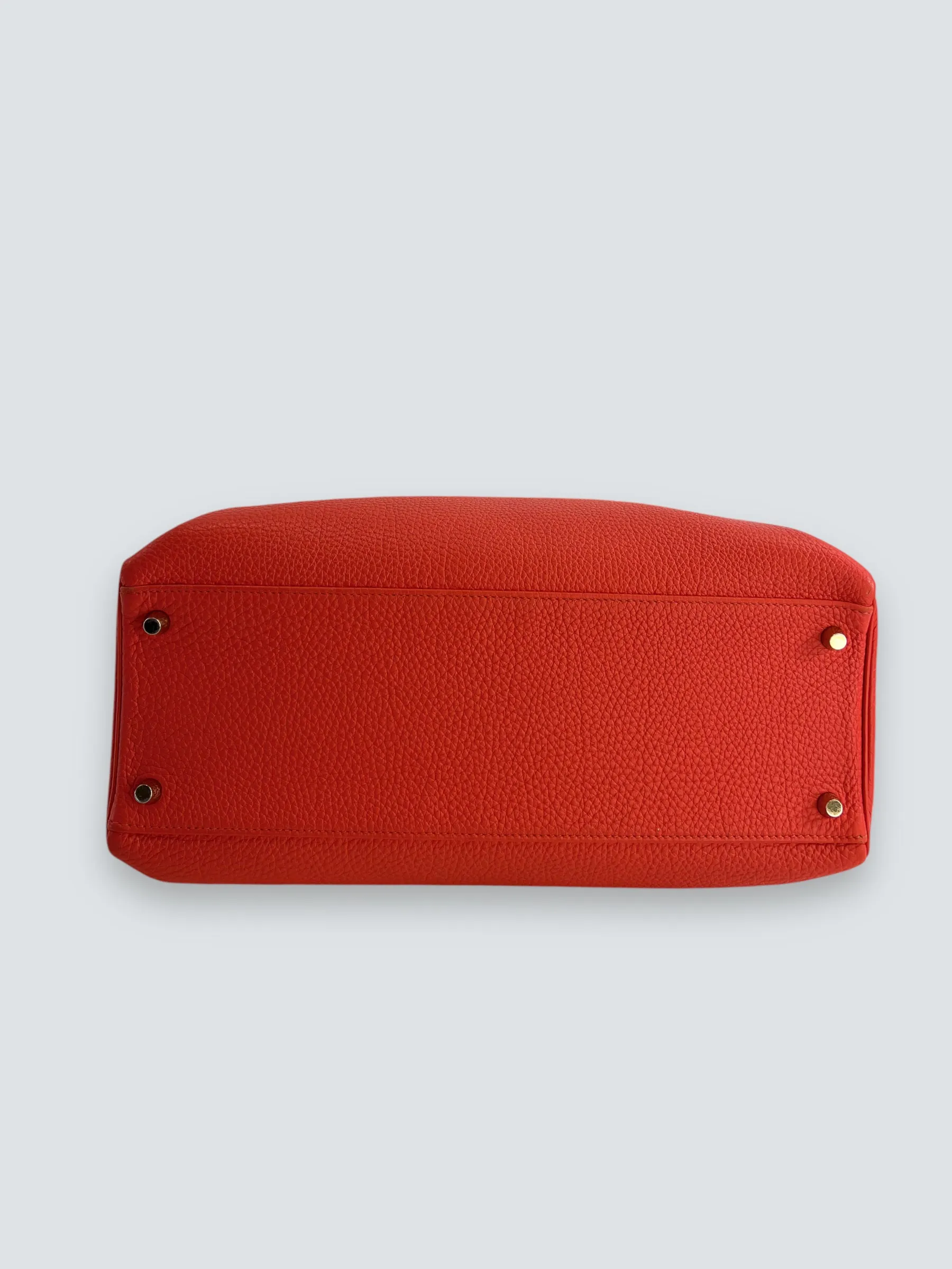 Herm??s Orange Red "Capucine" Togo Leather Kelly 35