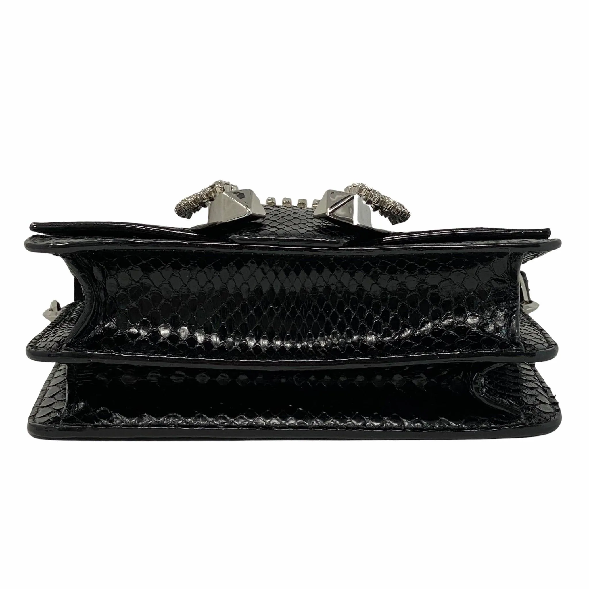 Jimmy Choo Black Python Madeline Bag