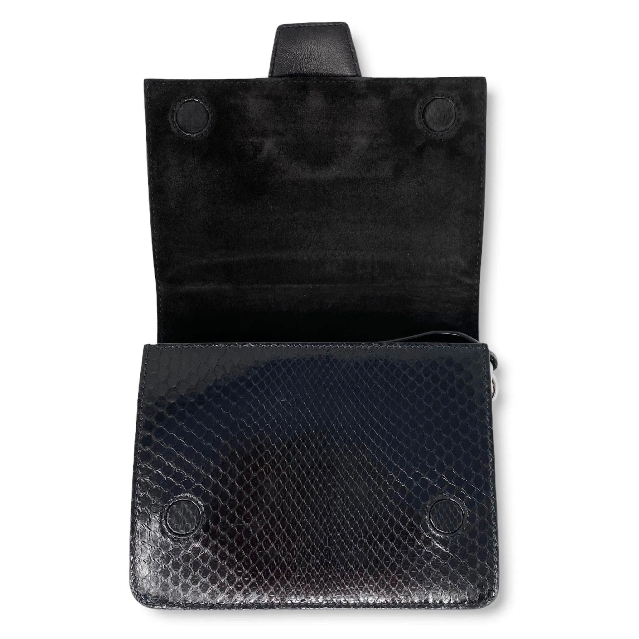 Jimmy Choo Black Python Madeline Bag