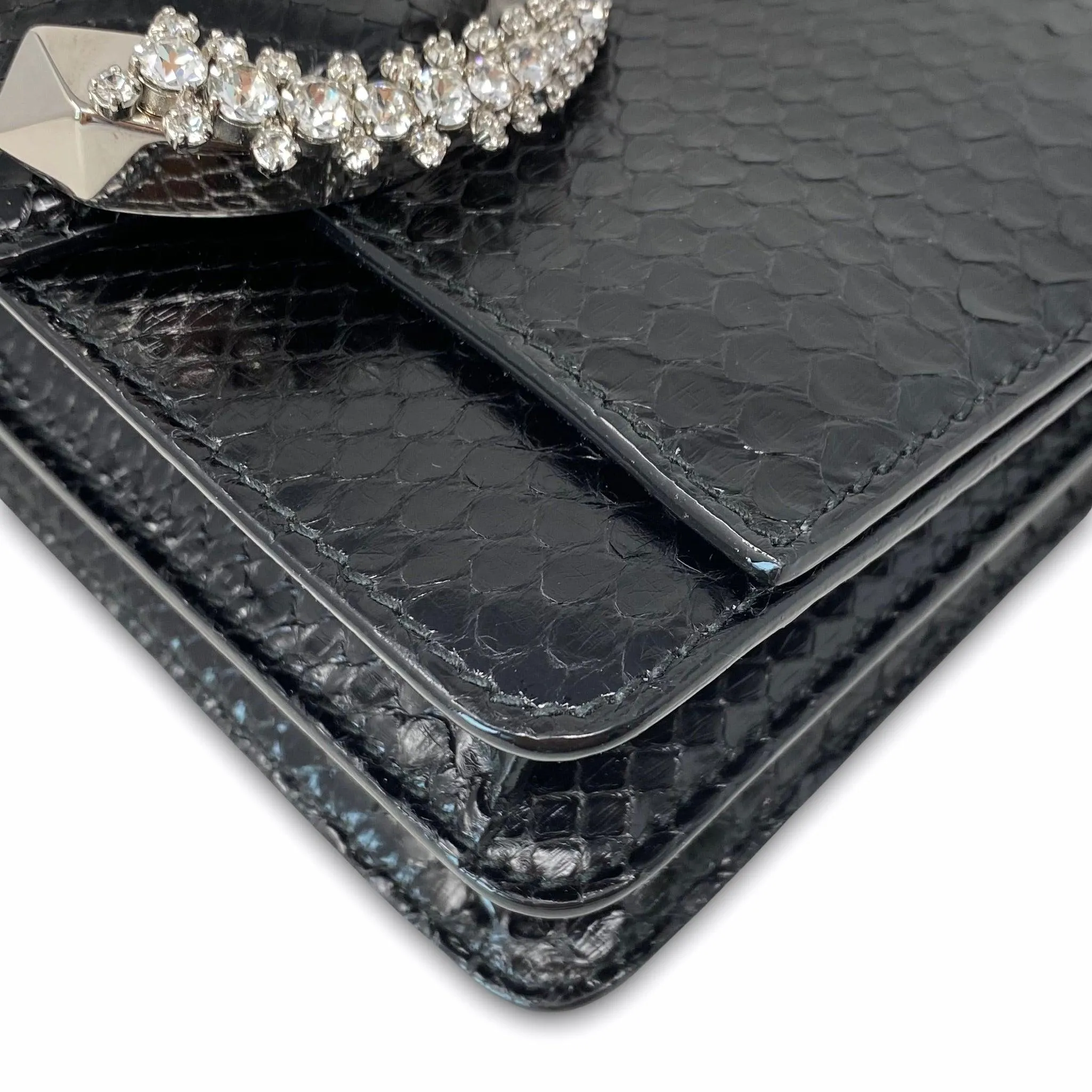 Jimmy Choo Black Python Madeline Bag