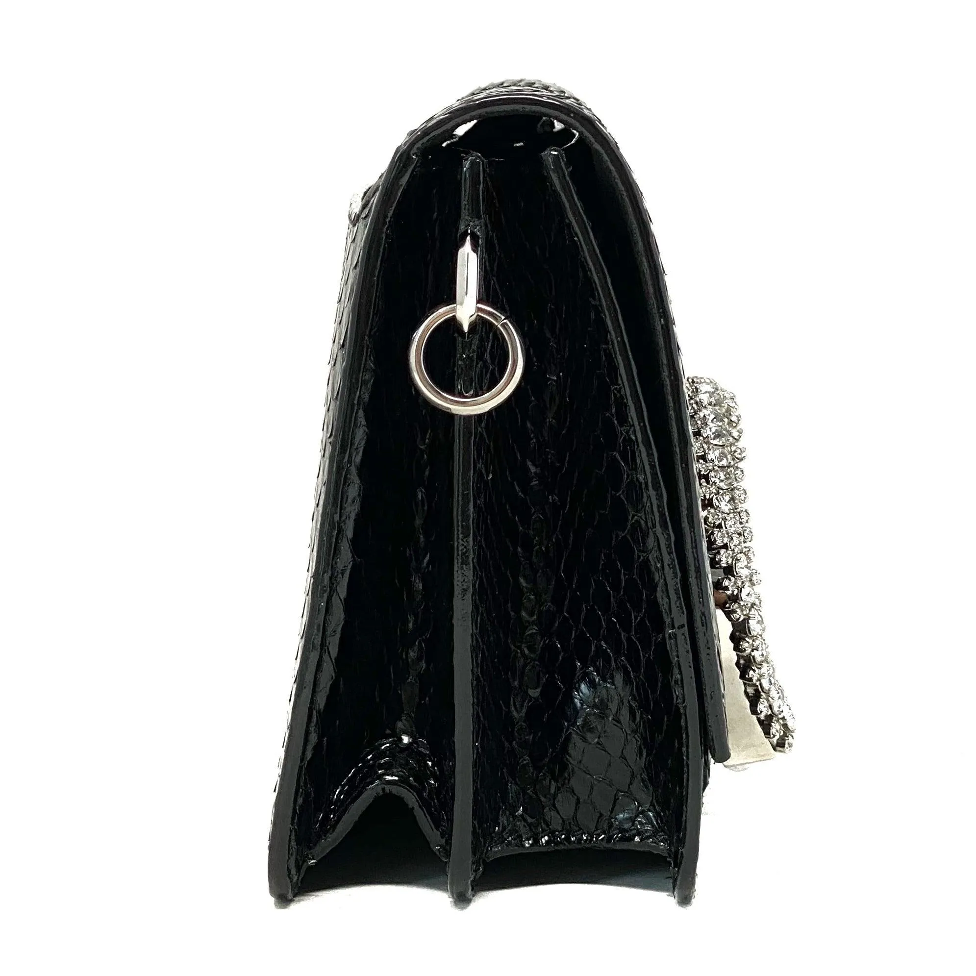 Jimmy Choo Black Python Madeline Bag