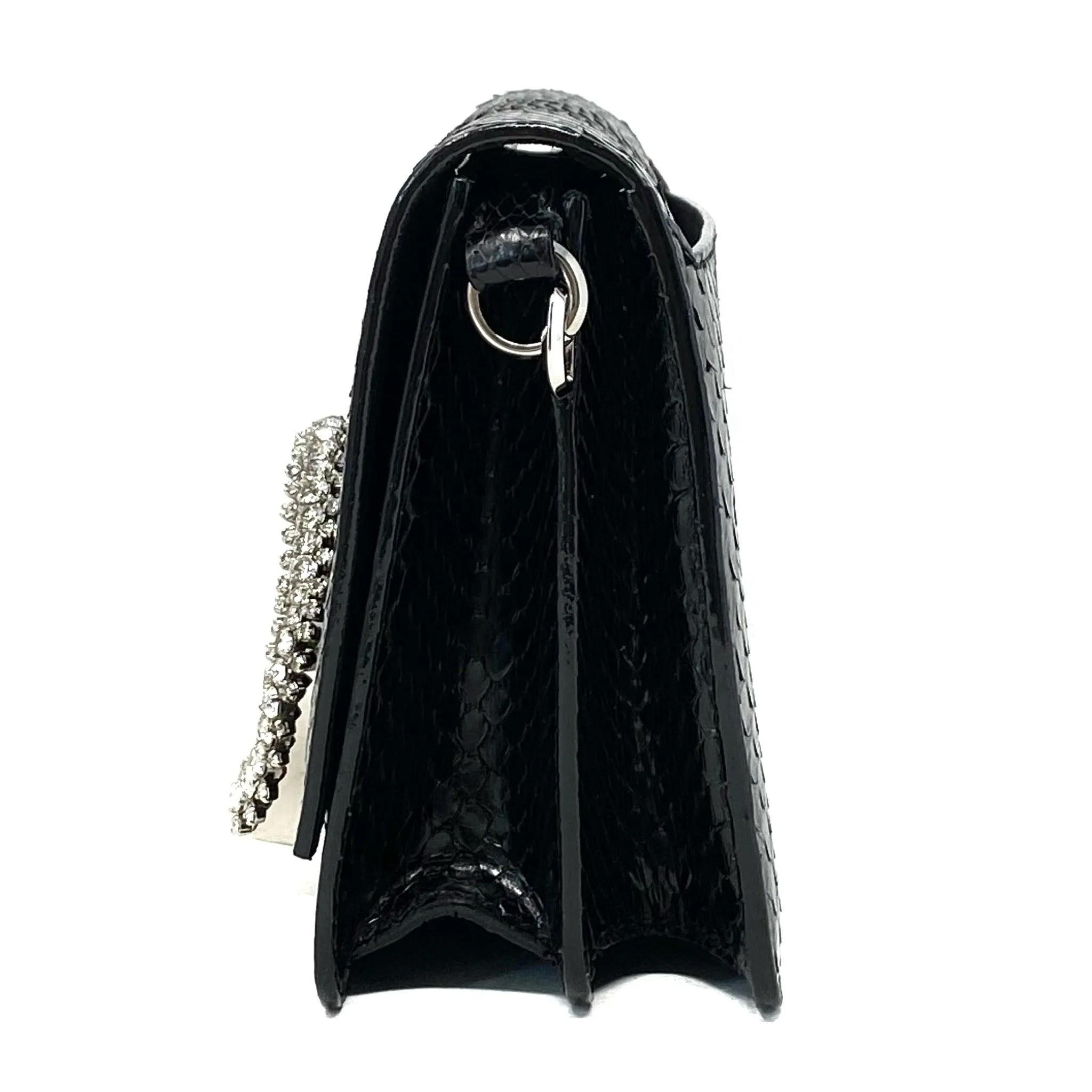 Jimmy Choo Black Python Madeline Bag
