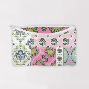Laramie Patchwork in Green Quilted Makeup Bag