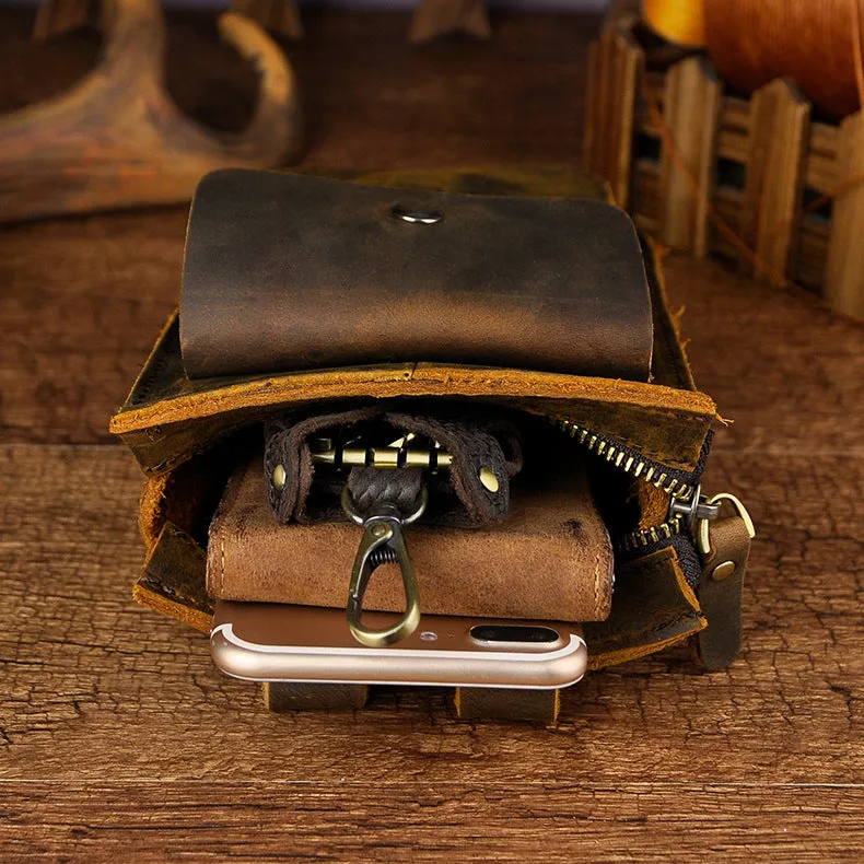 Leather Belt Pouch for Men Waist Bag Cell Phone Holster BELT BAG Shoulder Bag For Men