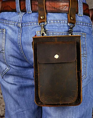 Leather Belt Pouch for Men Waist Bag Cell Phone Holster BELT BAG Shoulder Bag For Men