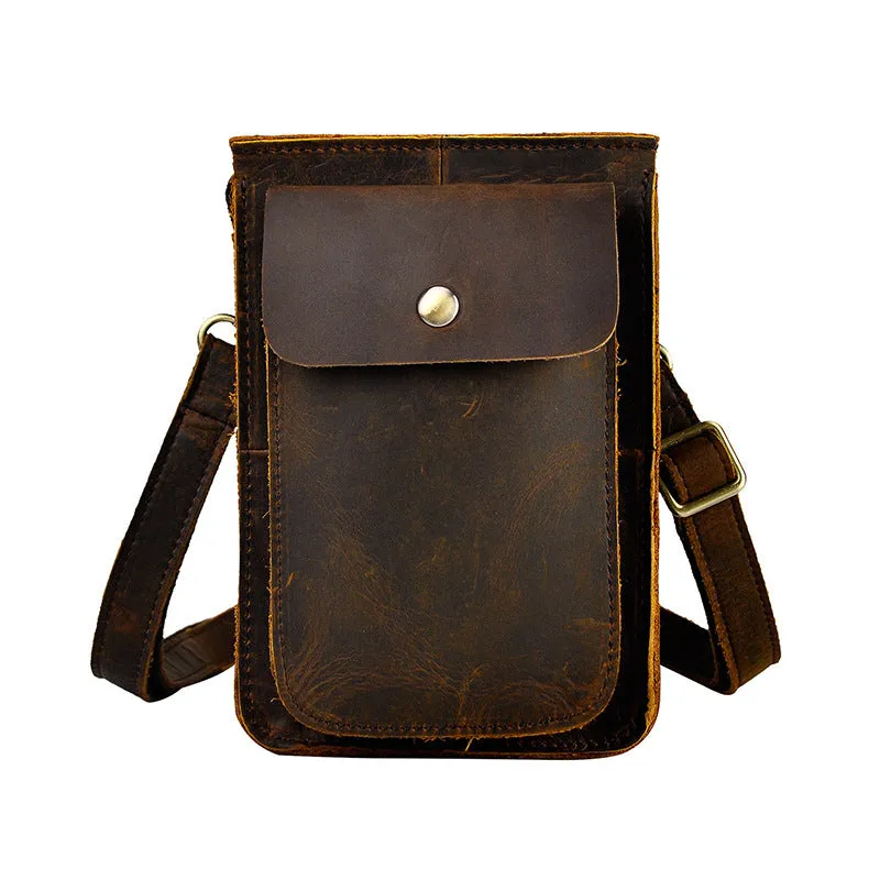 Leather Belt Pouch for Men Waist Bag Cell Phone Holster BELT BAG Shoulder Bag For Men