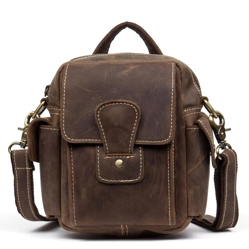 Leather Belt Pouch Mens Camera Bag Waist Bag Shoulder Bag for Men