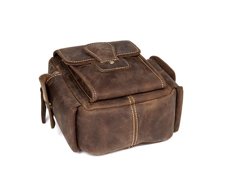 Leather Belt Pouch Mens Camera Bag Waist Bag Shoulder Bag for Men