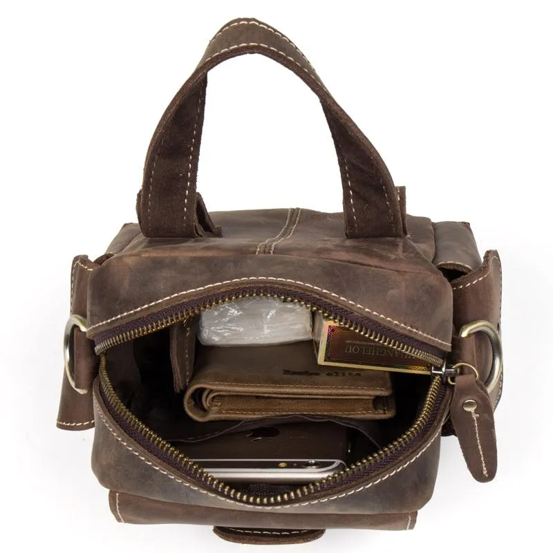 Leather Belt Pouch Mens Camera Bag Waist Bag Shoulder Bag for Men