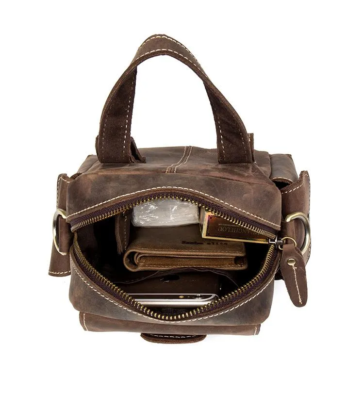 Leather Belt Pouch Mens Camera Bag Waist Bag Shoulder Bag for Men