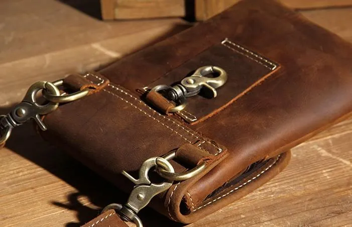 Leather Belt Pouch Mens Small Cases Waist Bag Belt Bag Shoulder Bags for Men